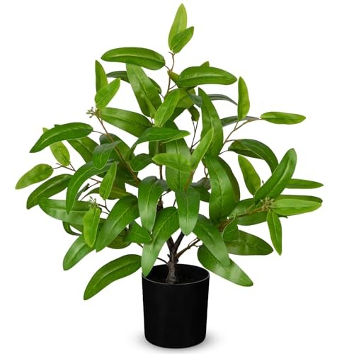 Artificial Plants Indoor with Pot, 19.7″ Tall Fake Potted Plants # Light Green
