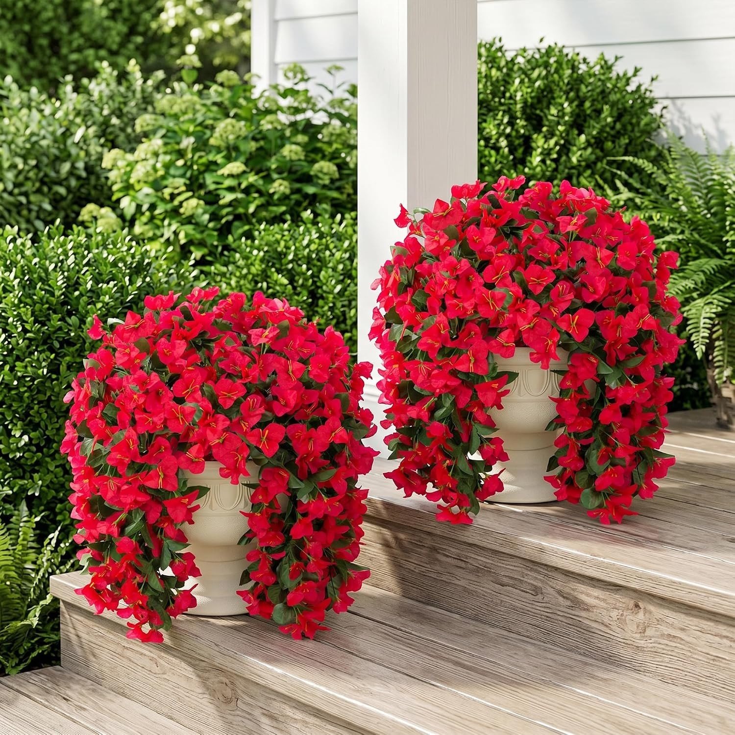 2 Bundles of Faux Bougainvillea for Low-Maintenance Outdoor Decor – UV Resistant