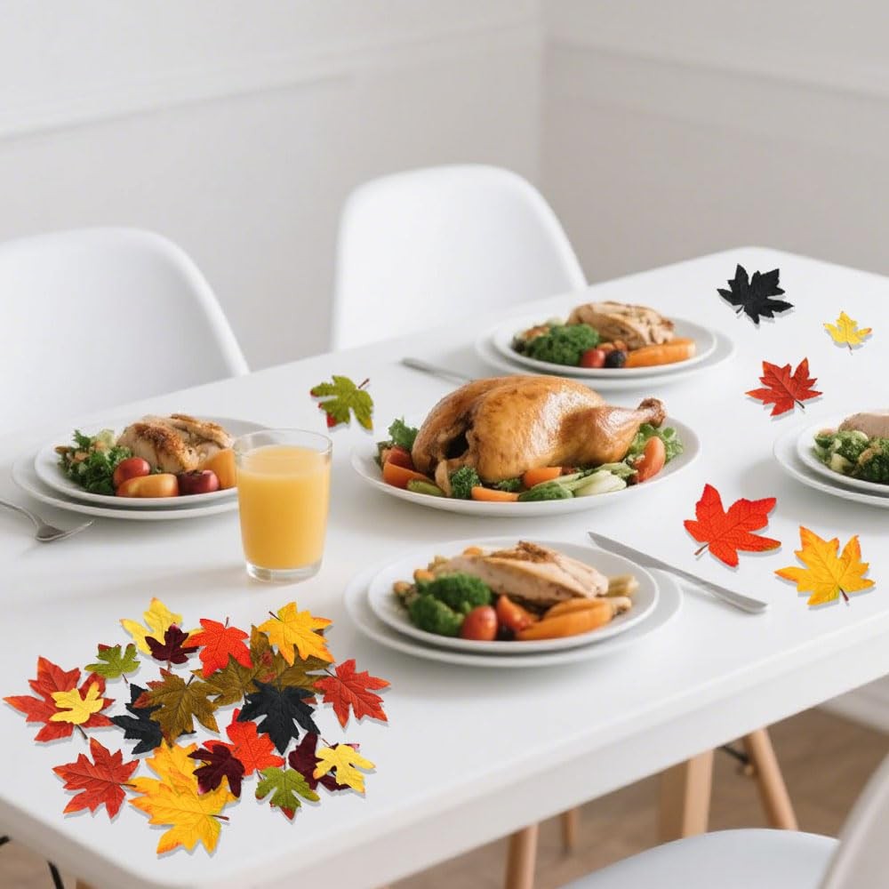 Large Artificial Maple Leaf Thanksgiving Fake Fall Leaves Decoration 17 PCS