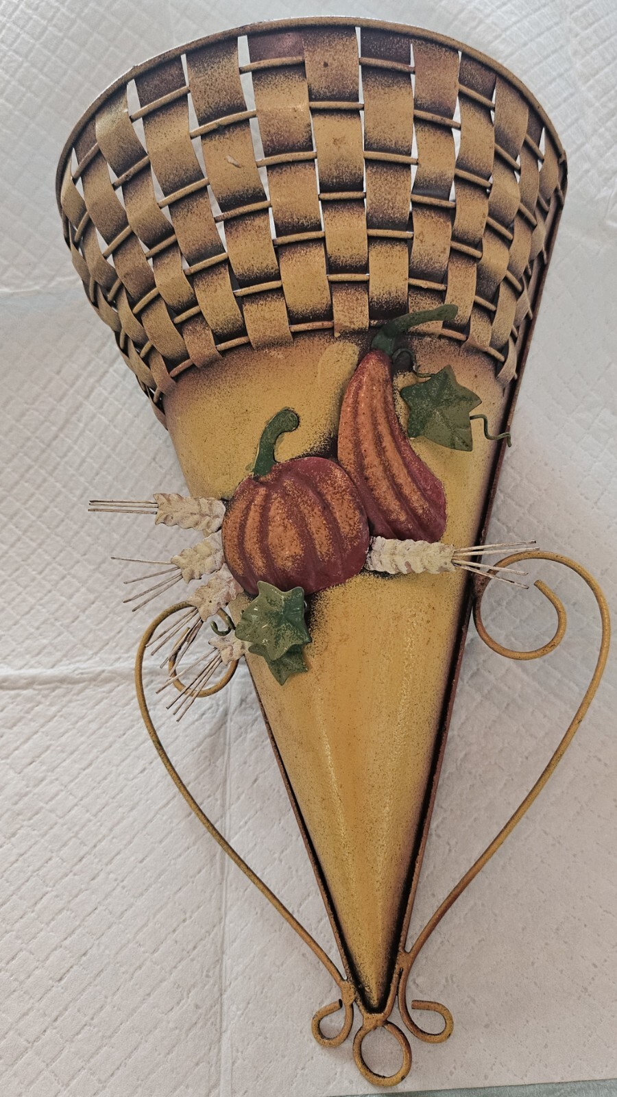 Cone Shaped, Harvest, Metal, Fresh or Silk Flower Wall Sconce
