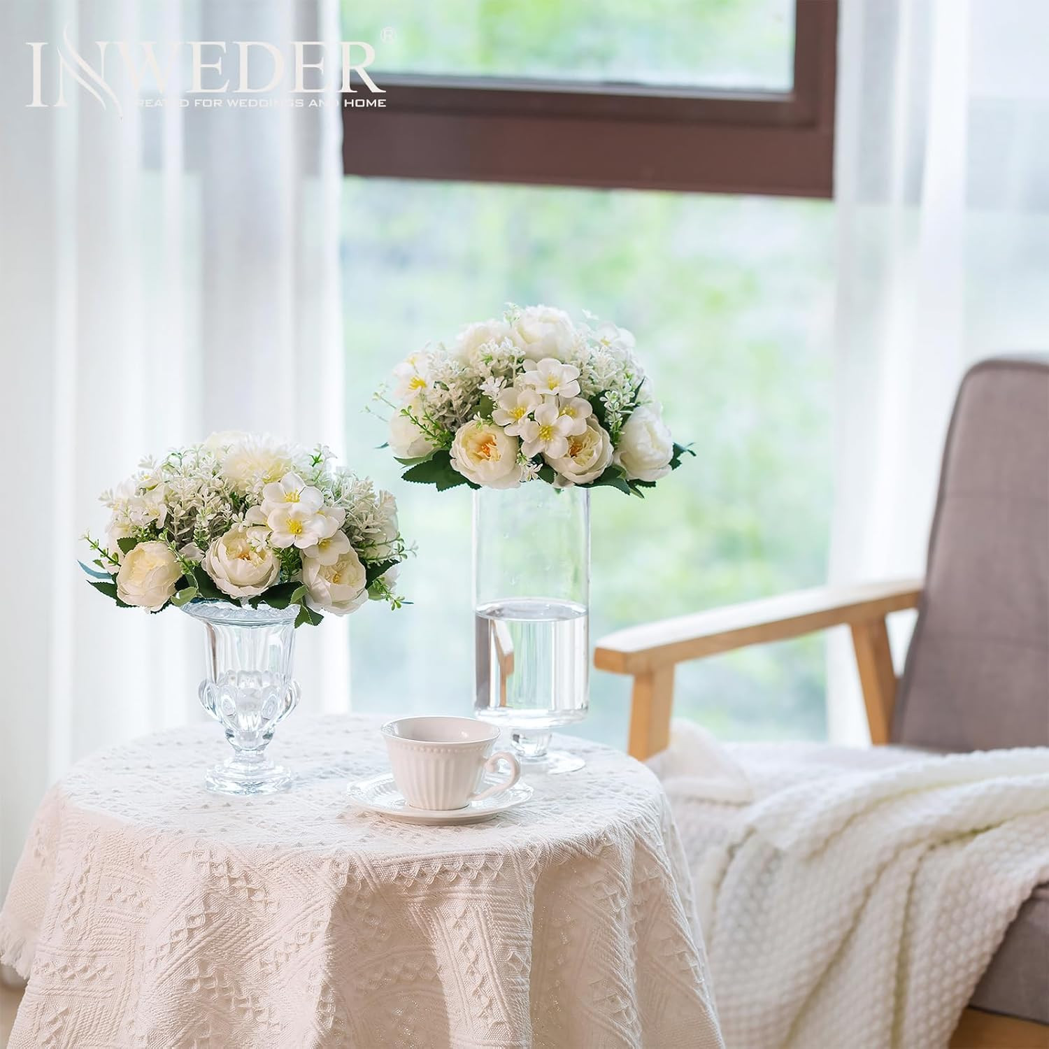 Elegant White Flower Balls Centerpieces – 10 PCS for Weddings & Events