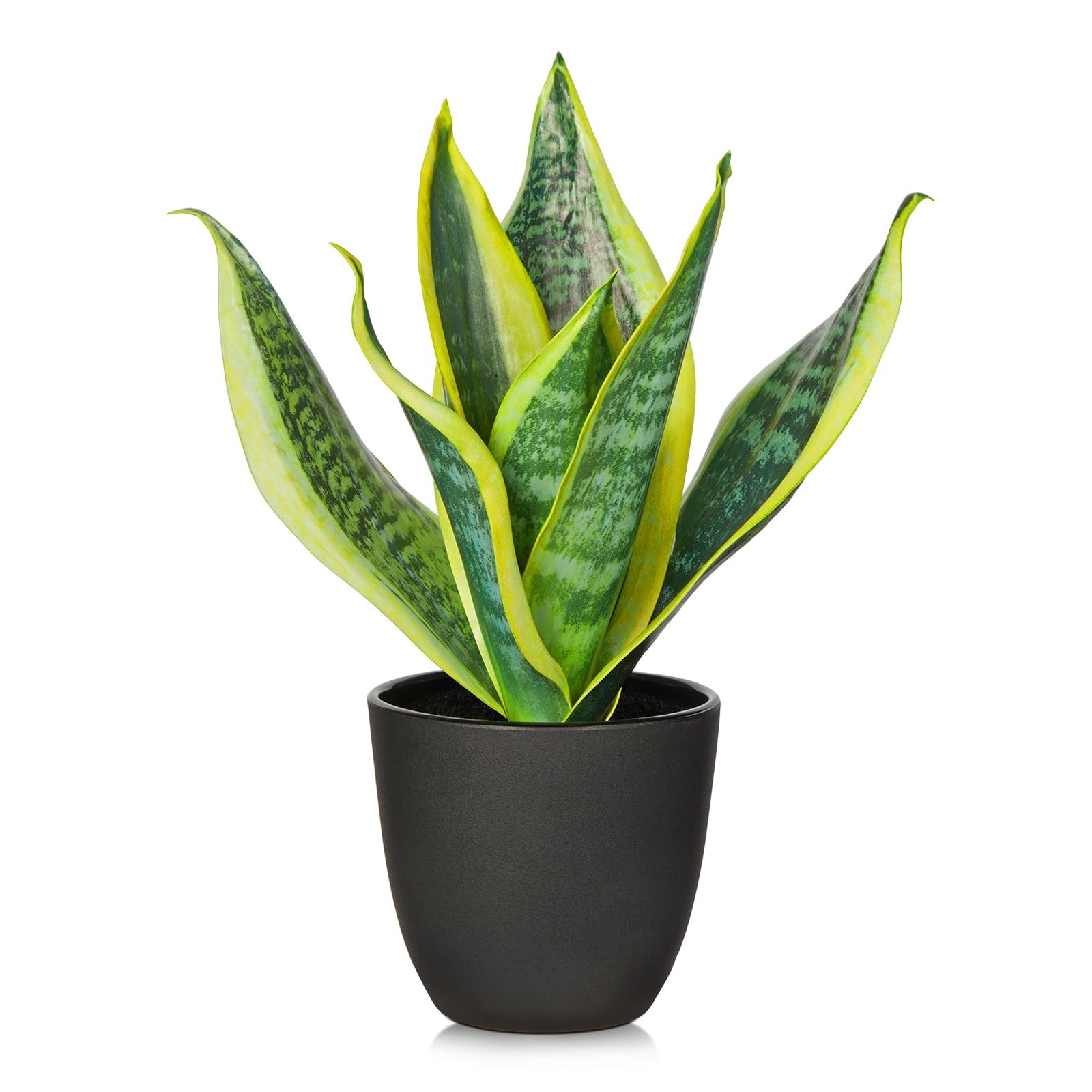 Fake Plant 11.22 Inch Fake Snake Plant Artificial Plants Indoor Sansevieria F…