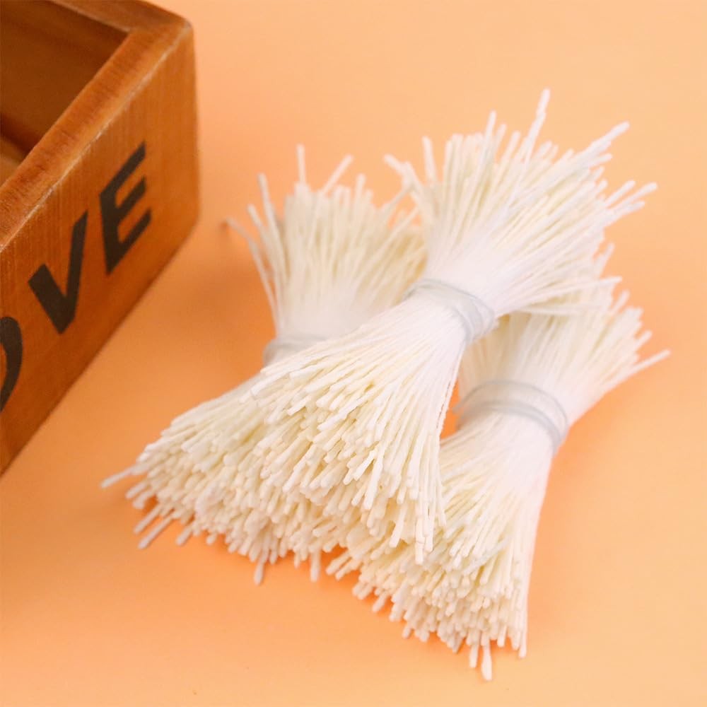 400 PCS Ivory Long Flower Stamen Double Heads 1mm Artificial Scrapbook