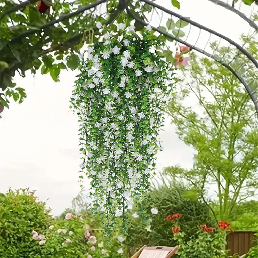 24pcs Artificial Wisteria Vine Garland Fake Flower Plant Garden Wedding Decor