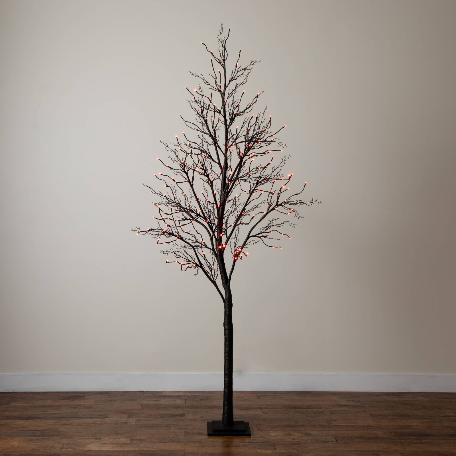 Nearly Natural 8ft Pre-Lit Halloween Deluxe Black Twig Tree w/ 216 LED