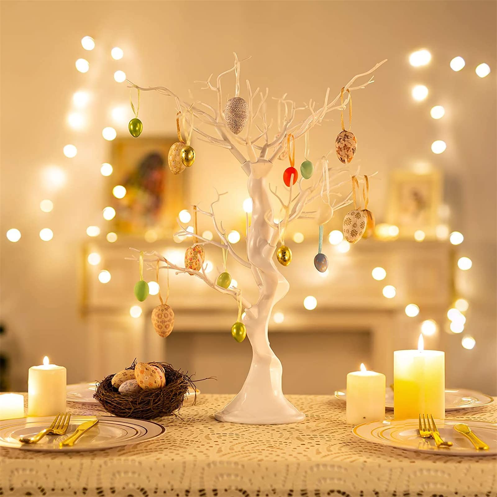 Small Artificial Tree for Table Centerpiece White Fake Trees 1.9FT Faux Tree …