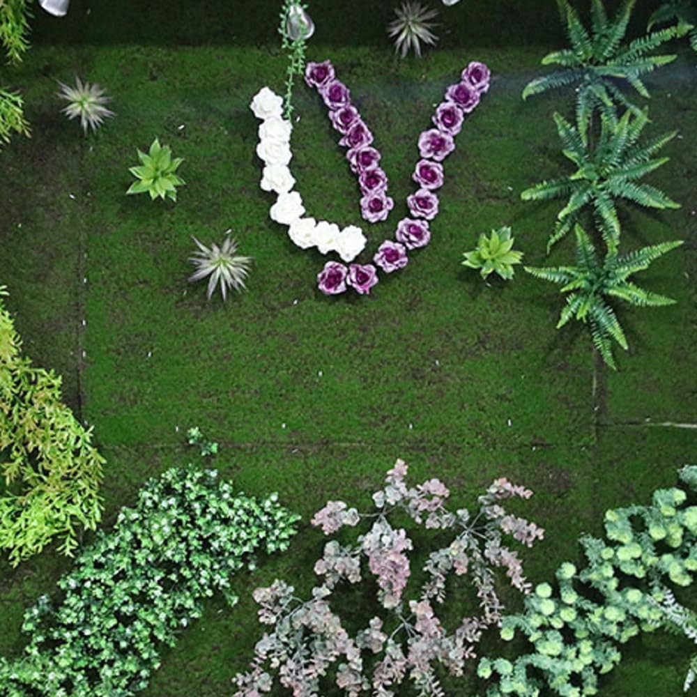 Artificial Moss Mat, Fake Grass Rug Turf Plants Lichen, Home Garden Decor Set