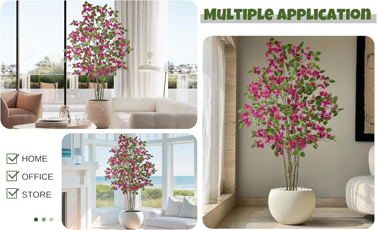 6FT Artificial Purple Bougainvillea Tree with 270 Flowers for Home Decor
