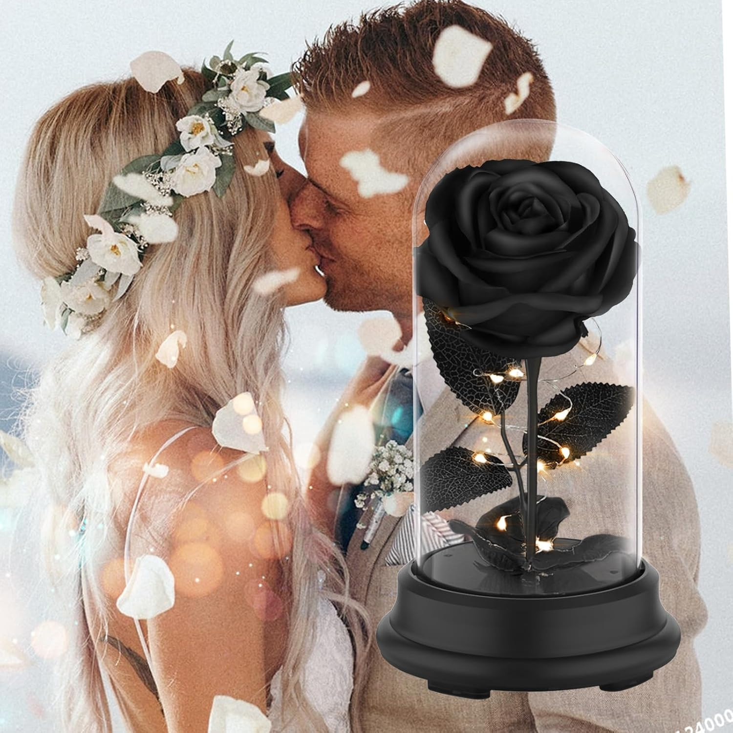 Forever Preserved Black Rose Birthday Gifts for Women,Eternal Flower Gifts for M