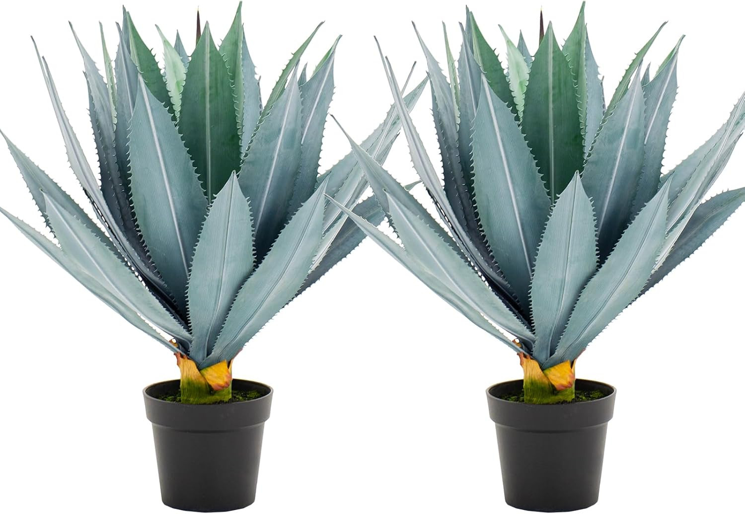 UV Resistant 23″ Artificial Agave Plant – 2 Pack Faux Succulents for Home Decor