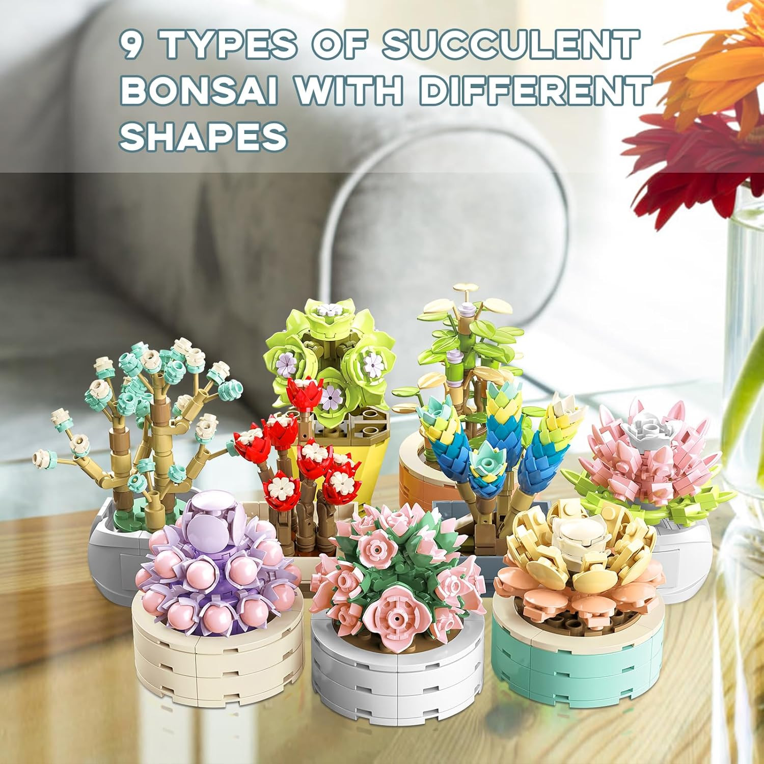 Jmbricklayer Flowers Succulents Botanical Valentines Building Sets, Plants Offic
