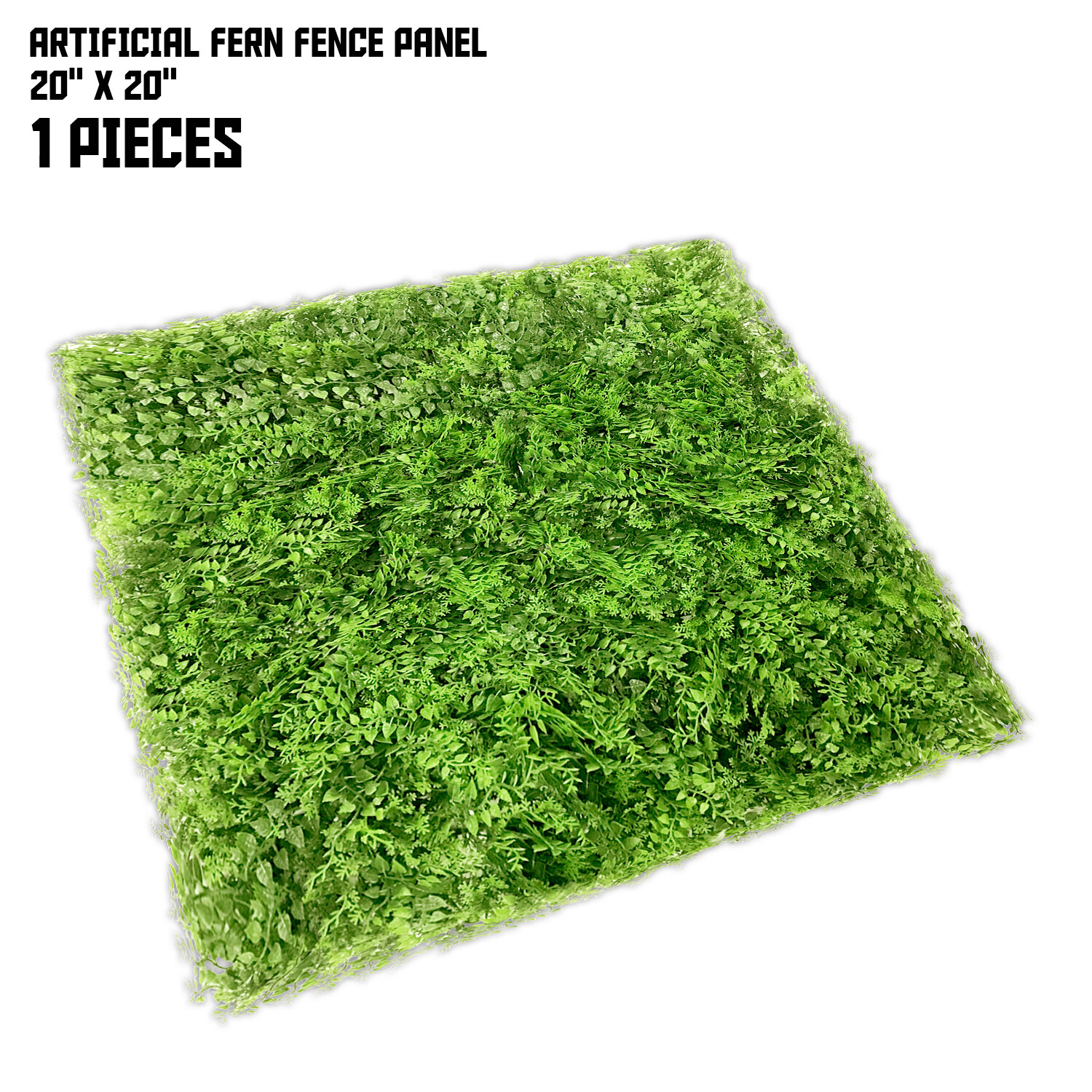 20″x20” Artificial Green Fern Mat Wall Hedge Decor Privacy Fence Panel Grass