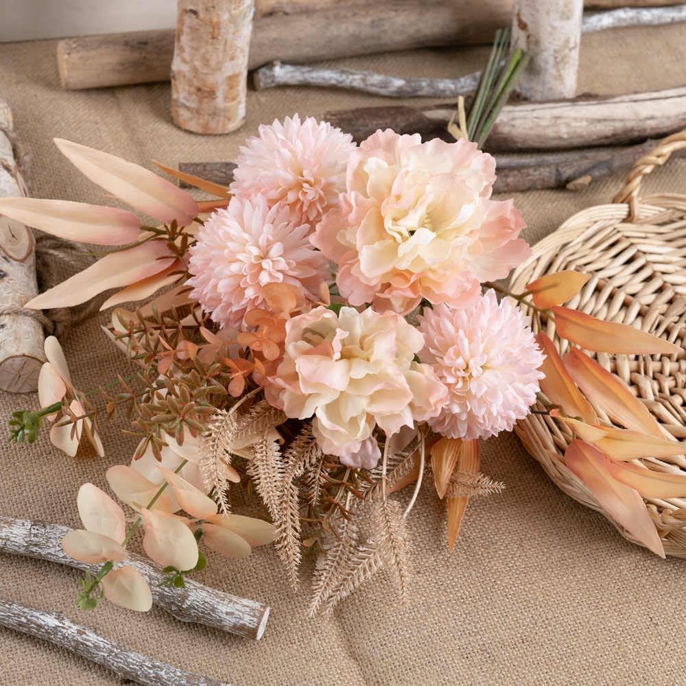 Artificial Fake Flowers Plants Silk Flower Arrangements Wedding Bouquets Deco…