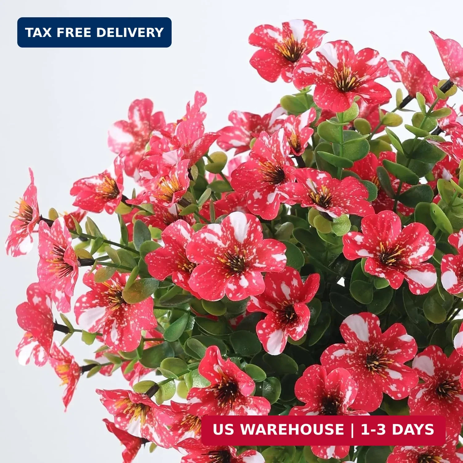 GLIDLION 12 Bundles Artificial Morning Glory & Eucalyptus for Outdoor, Realistic