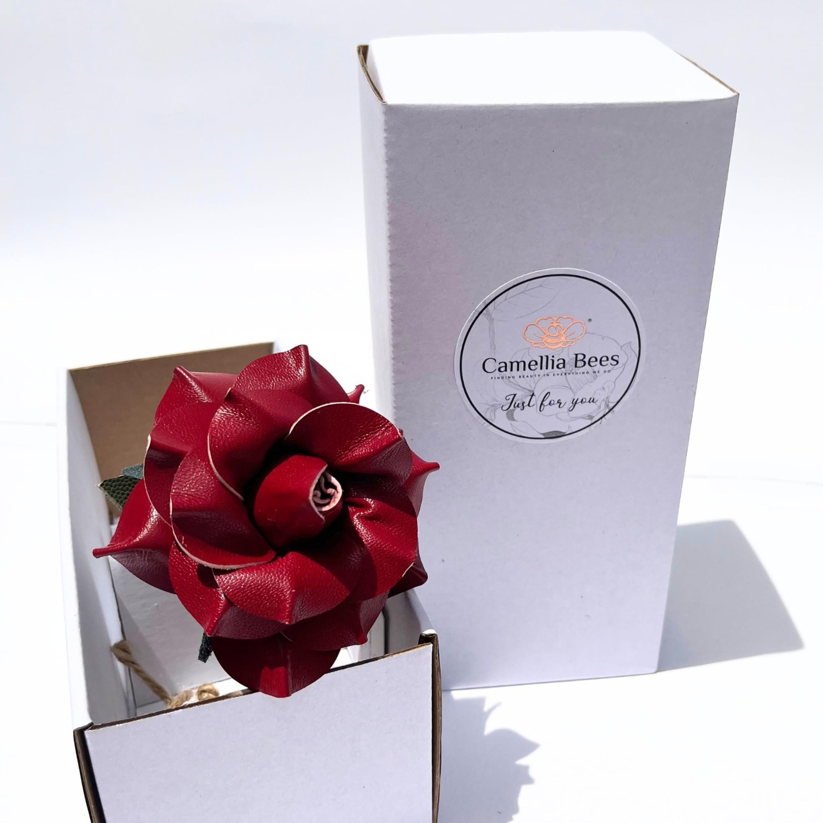 Handmade Leather Rose Gift – Genuine Flower for 3rd Anniversary, Valentine’s Day