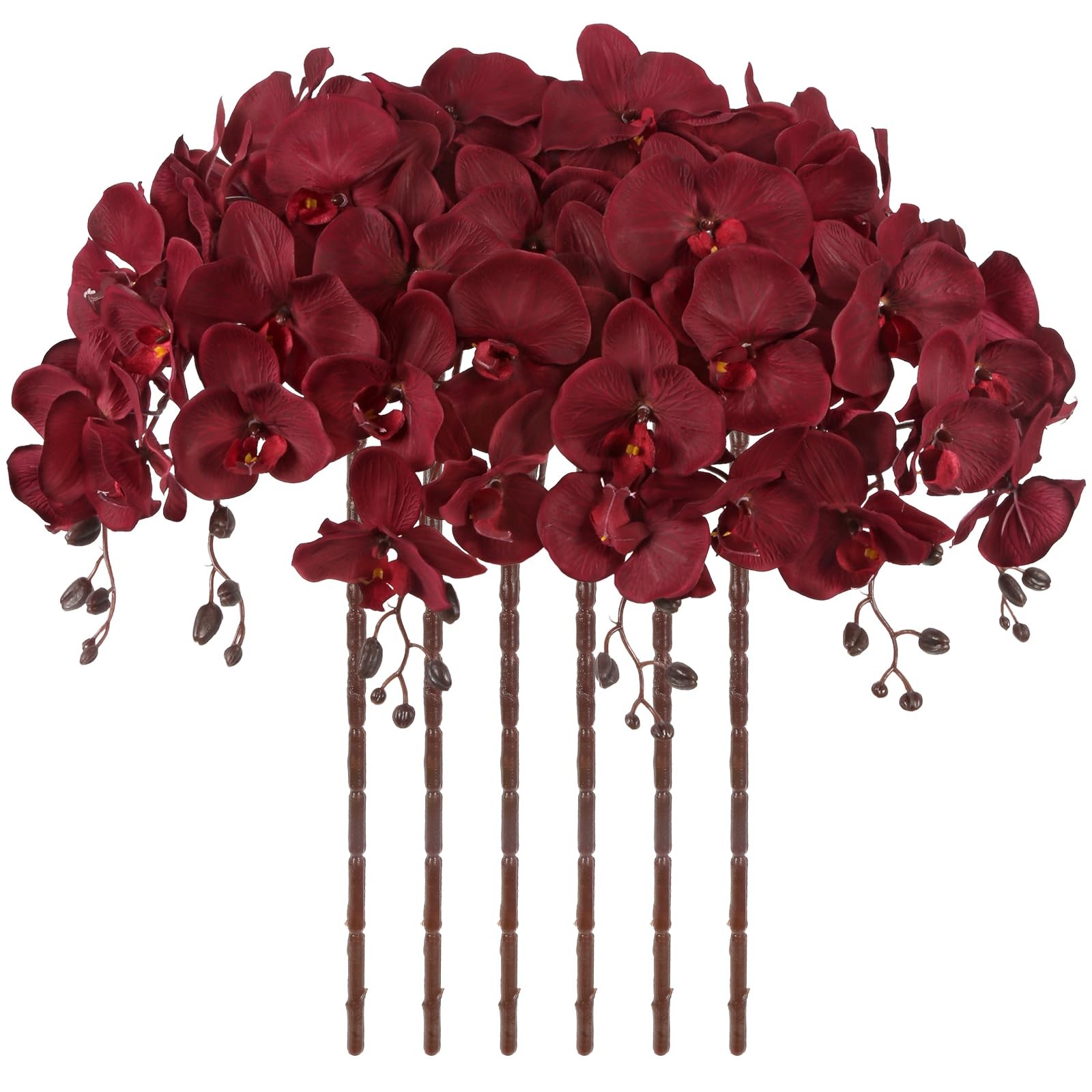 41.3in Orchids Artificial Flowers Faux Orchid 6PCS Velvet Silk Orchids that L…