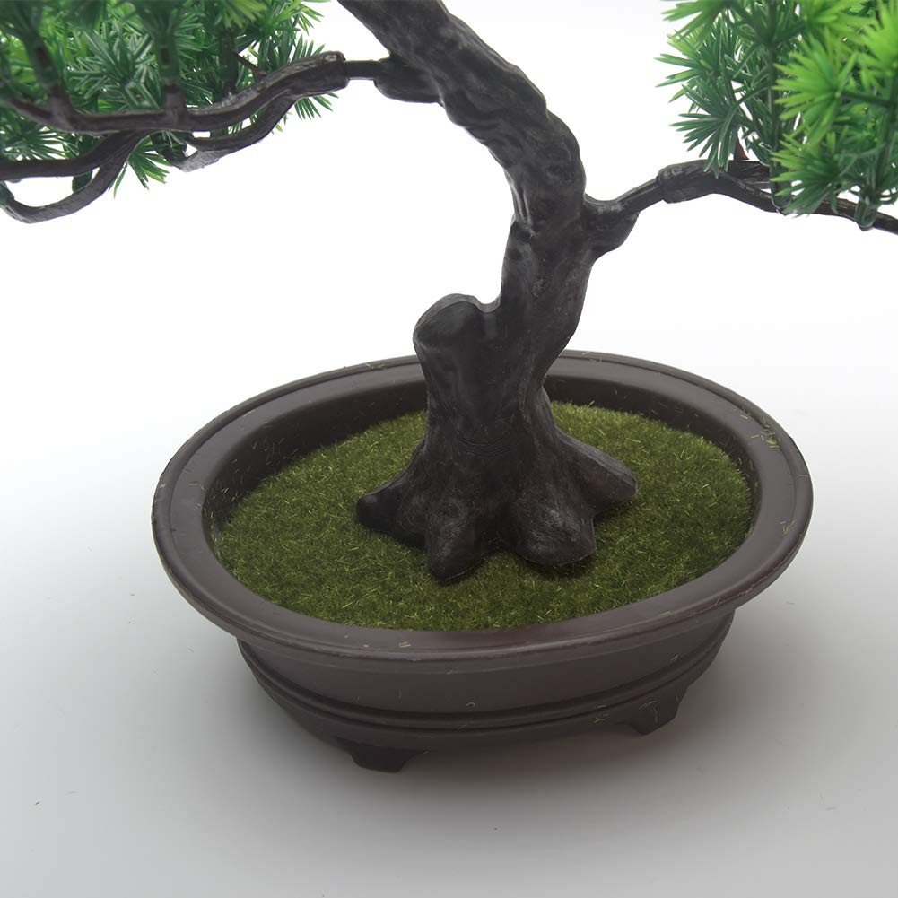 Artificial Bonsai Tree Simulation Pine Potted Fake Green Plant Zen Garden