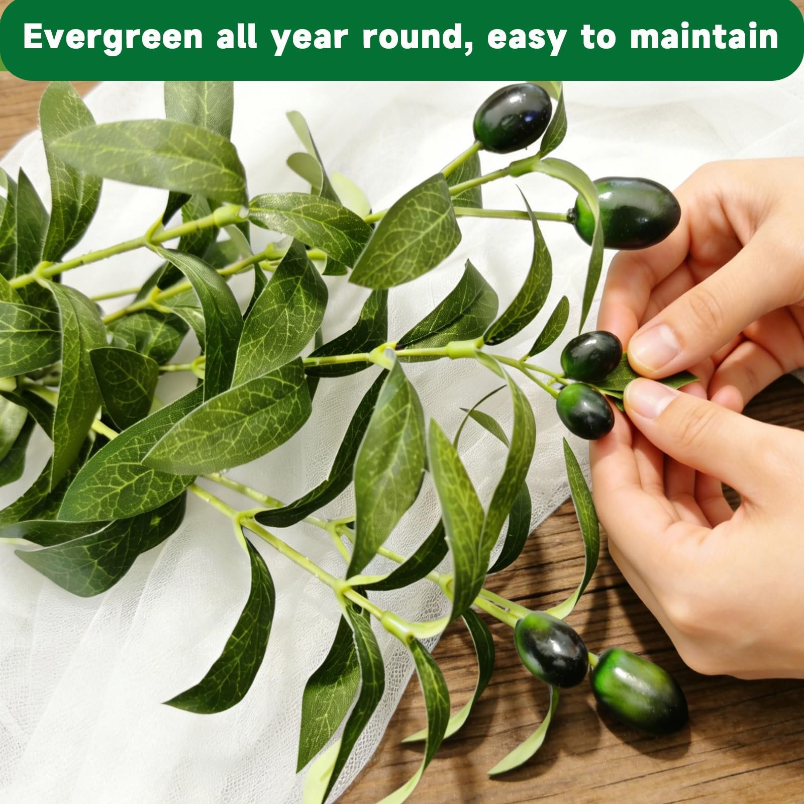 4PCS 39 Inches Olive Tree Branches for Vase Artificial Greenery Stems Realist…
