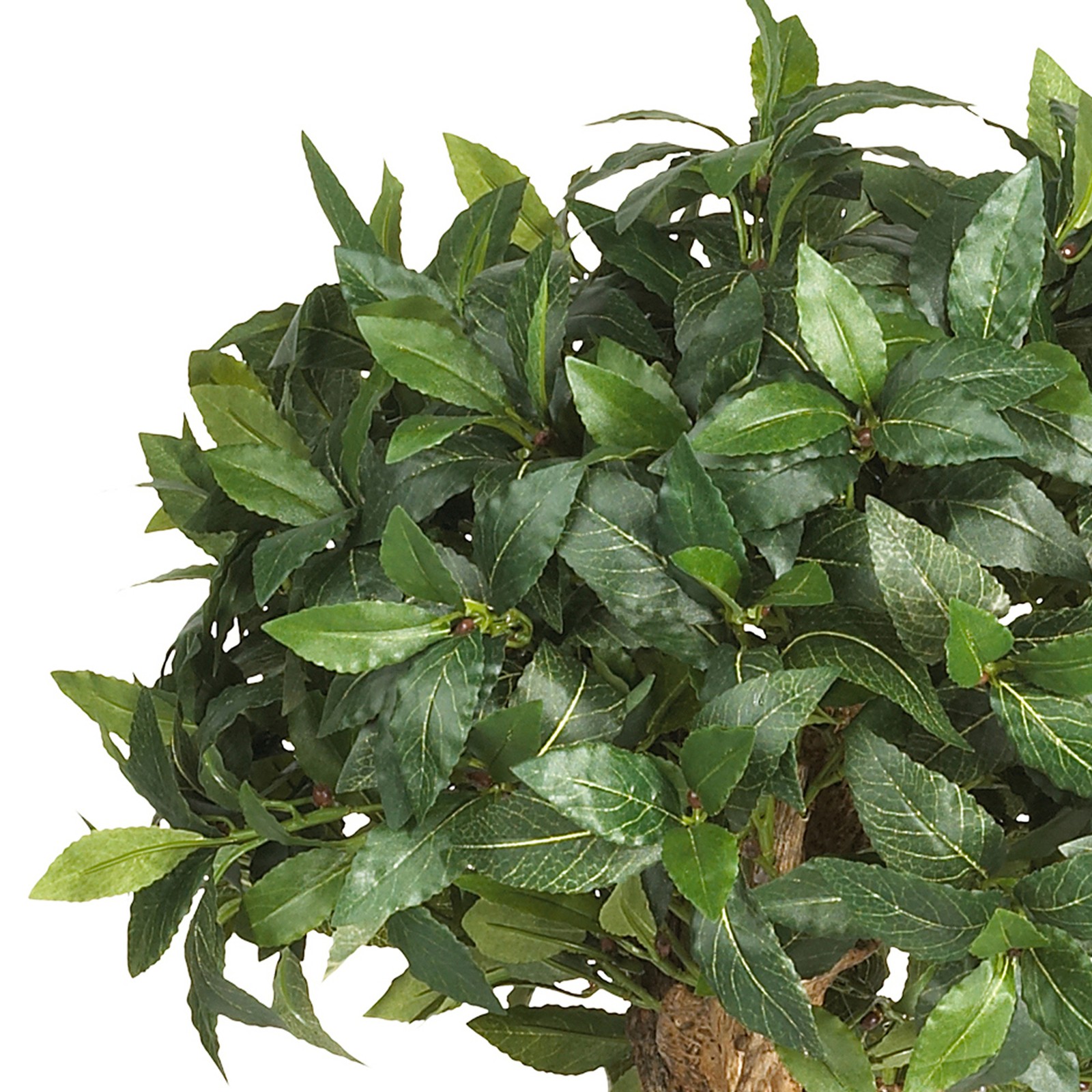 Nearly Natural 48″ Sweet Bay Double Ball Topiary Silk Tree in Green/Black