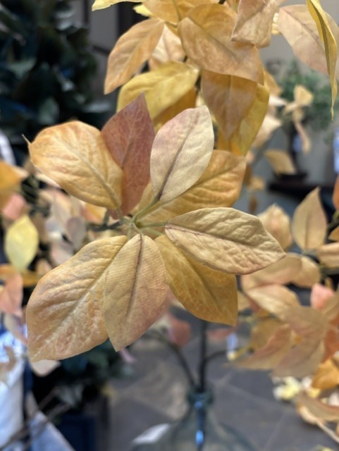 NEW Pottery Barn Faux Golden Fall Autumn Branches Leaves Stem 56″ Decor NWT