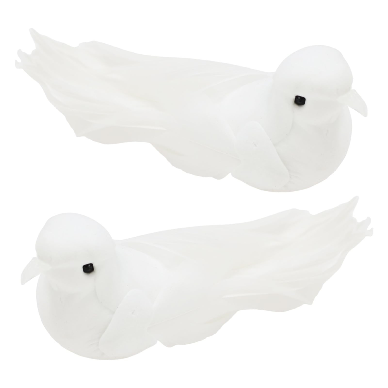 Yalulu 2Pcs Decorative Fake Doves Artificial Foam Feather White Birds with Magne