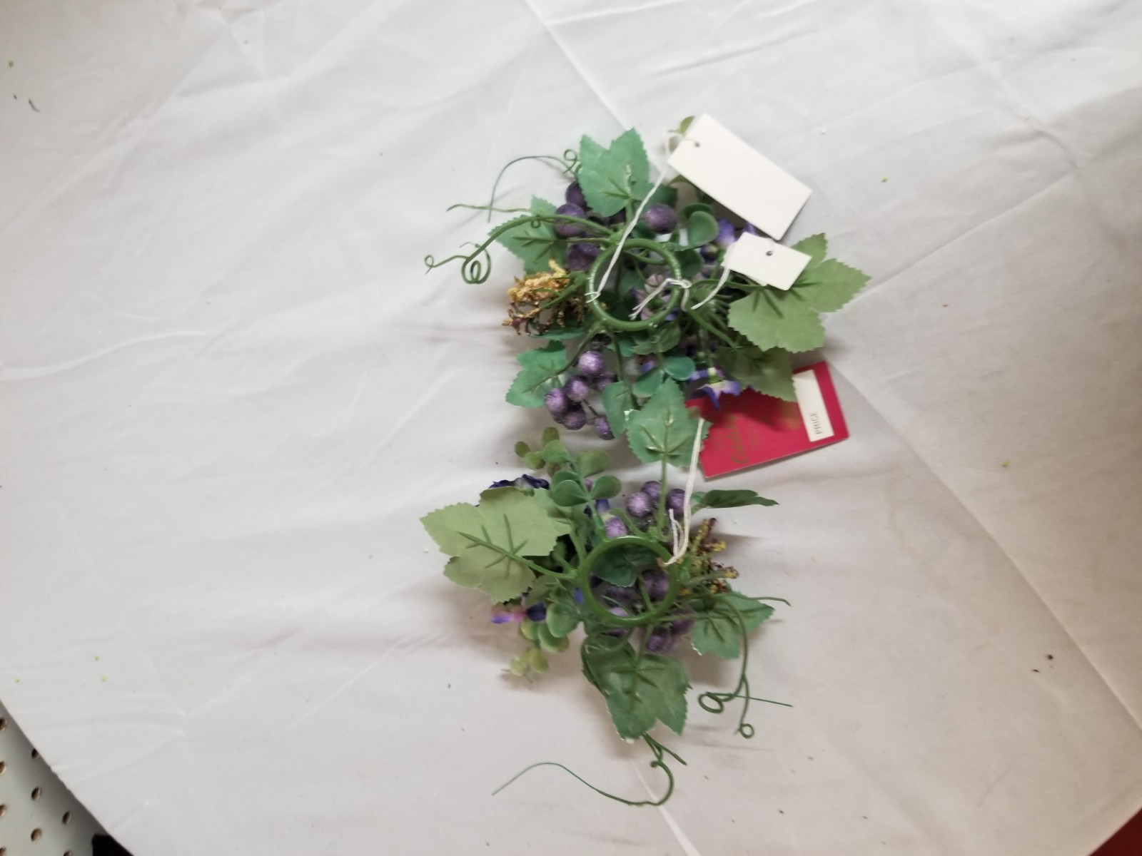 2 Vintage Purple Hydrangeas And Berries 1 Inch Candle Rings NWT From Oddities…