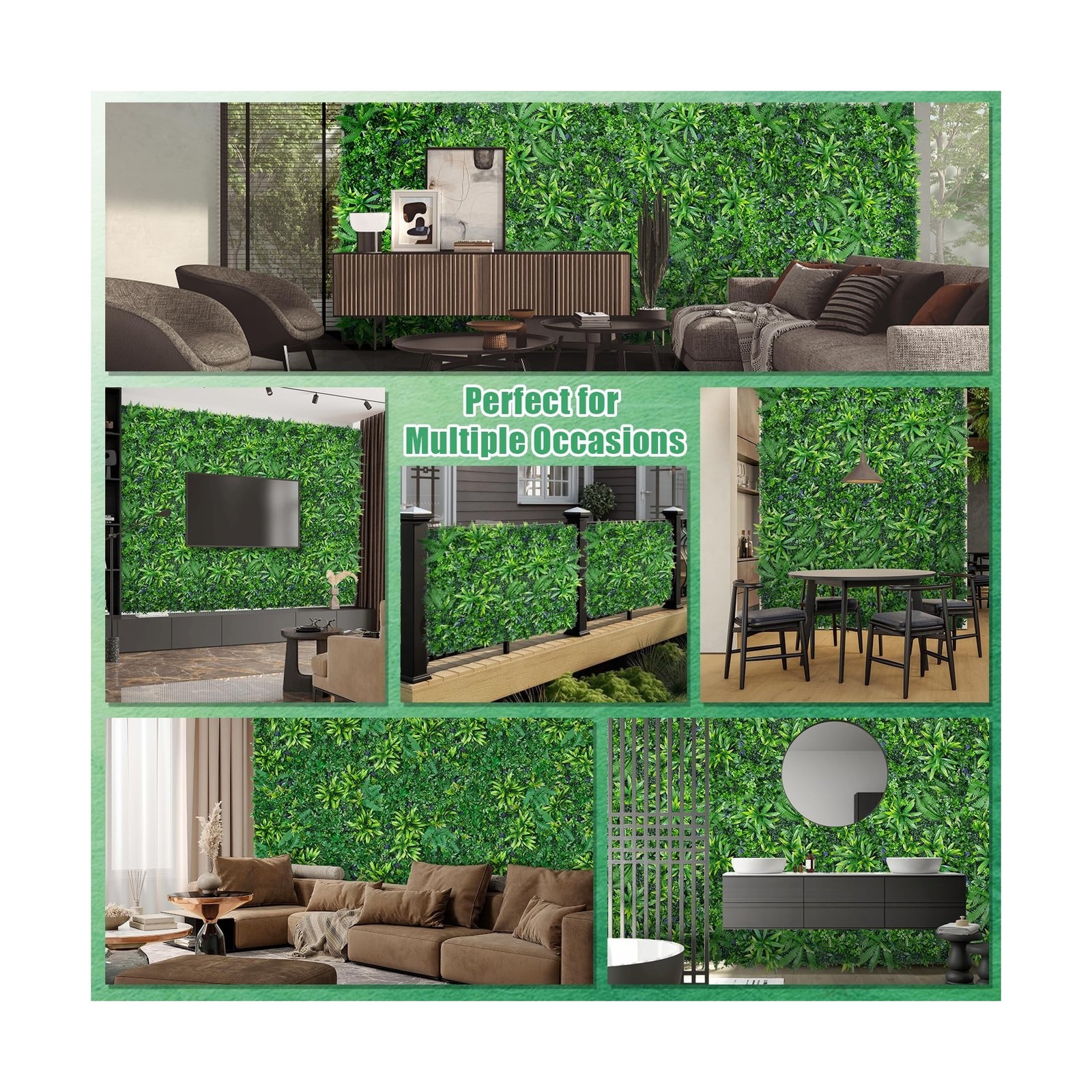 12pcs 20”x20” Grass Wall Panels, Artificial Hedge Panels Greenery Wall, UV …