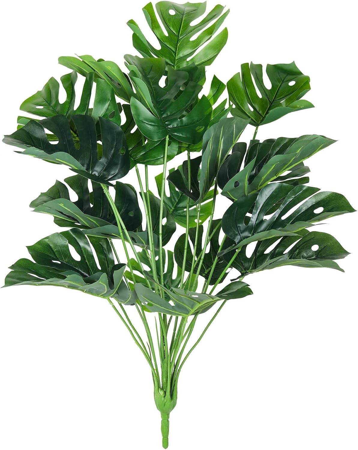 Artificial Palm Tree Leave Plants Faux Large Tropical Monstera Turtle Leaf In…