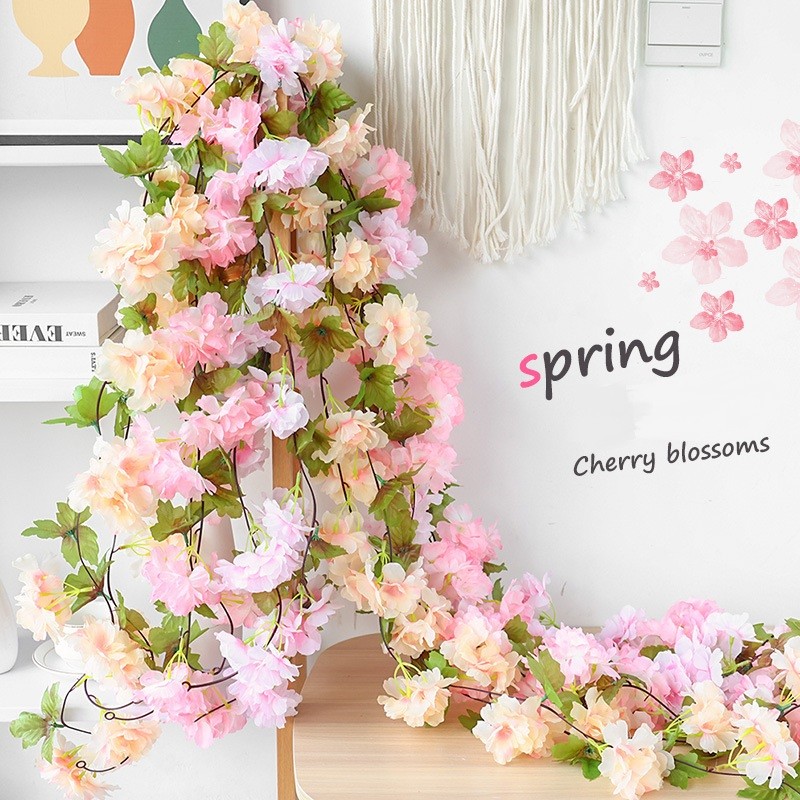 1PCS Artificial Flowers Wisteria Hanging Vine Ratta String Wedding Decor