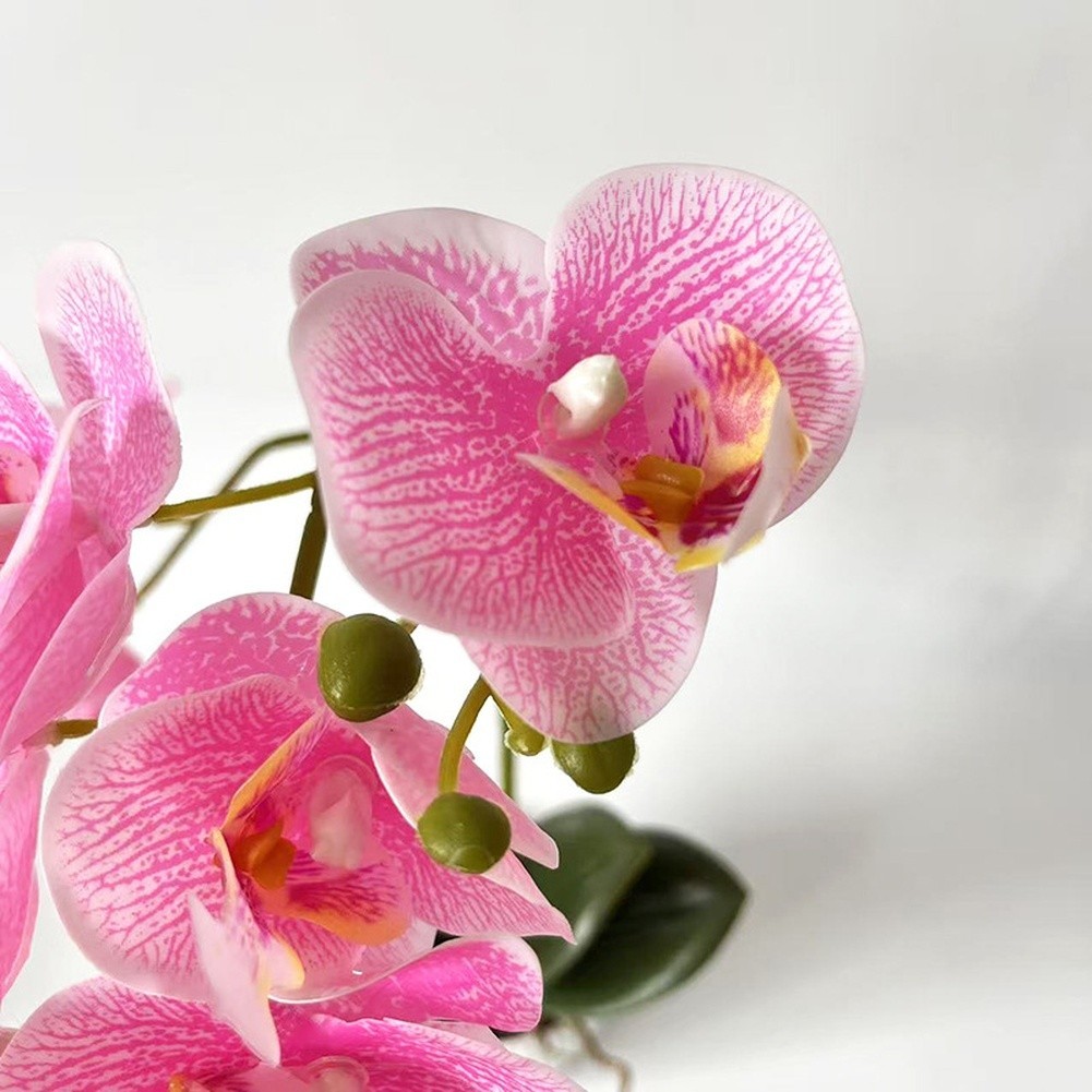 For Home Decor Fake Butterfly Orchid in Stone Pot 16.53in/42cm No Maintenance