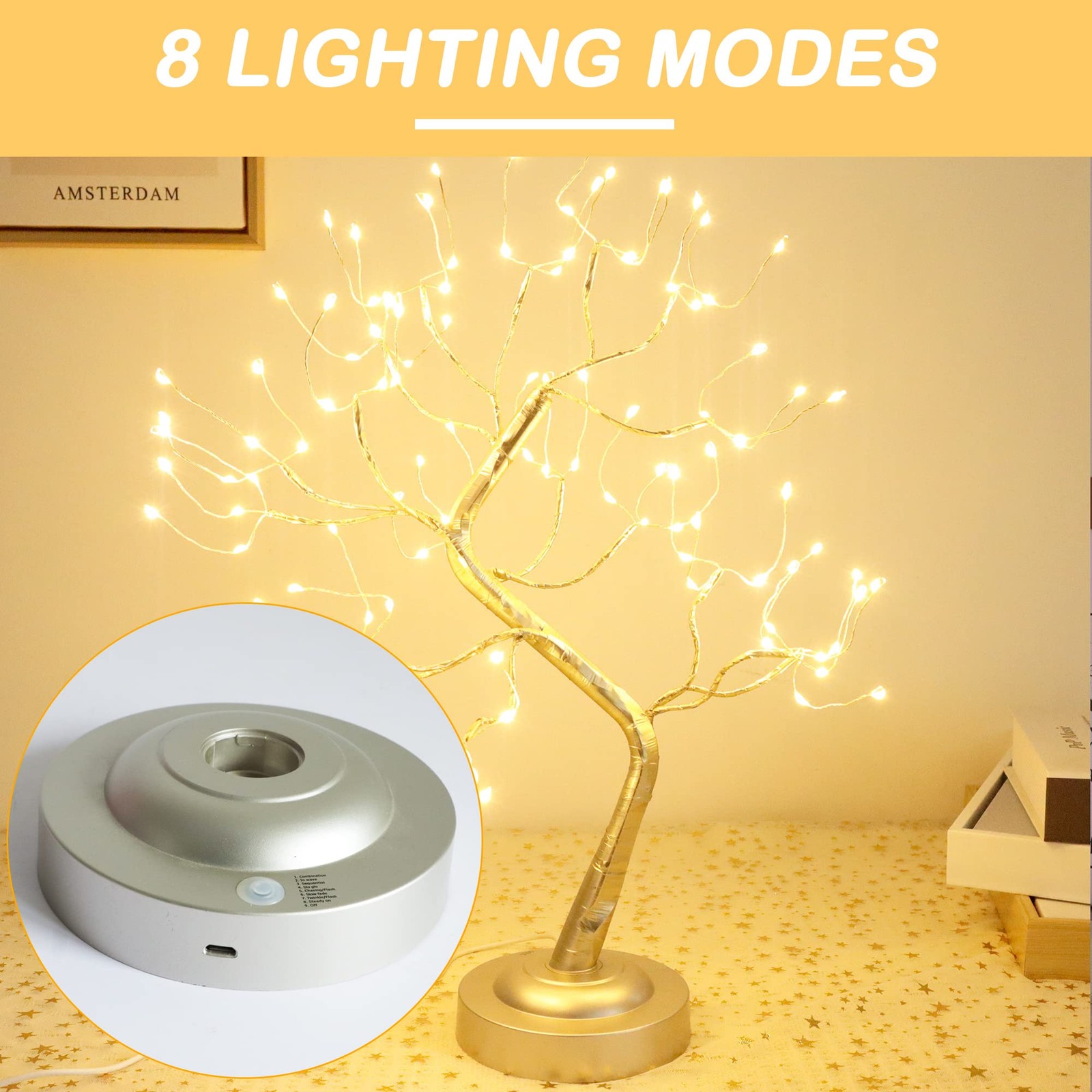 Fairy Light Tree 108 Twinkle Tree Fairy Light Spirit Tree Lamp Battery/USB Op…