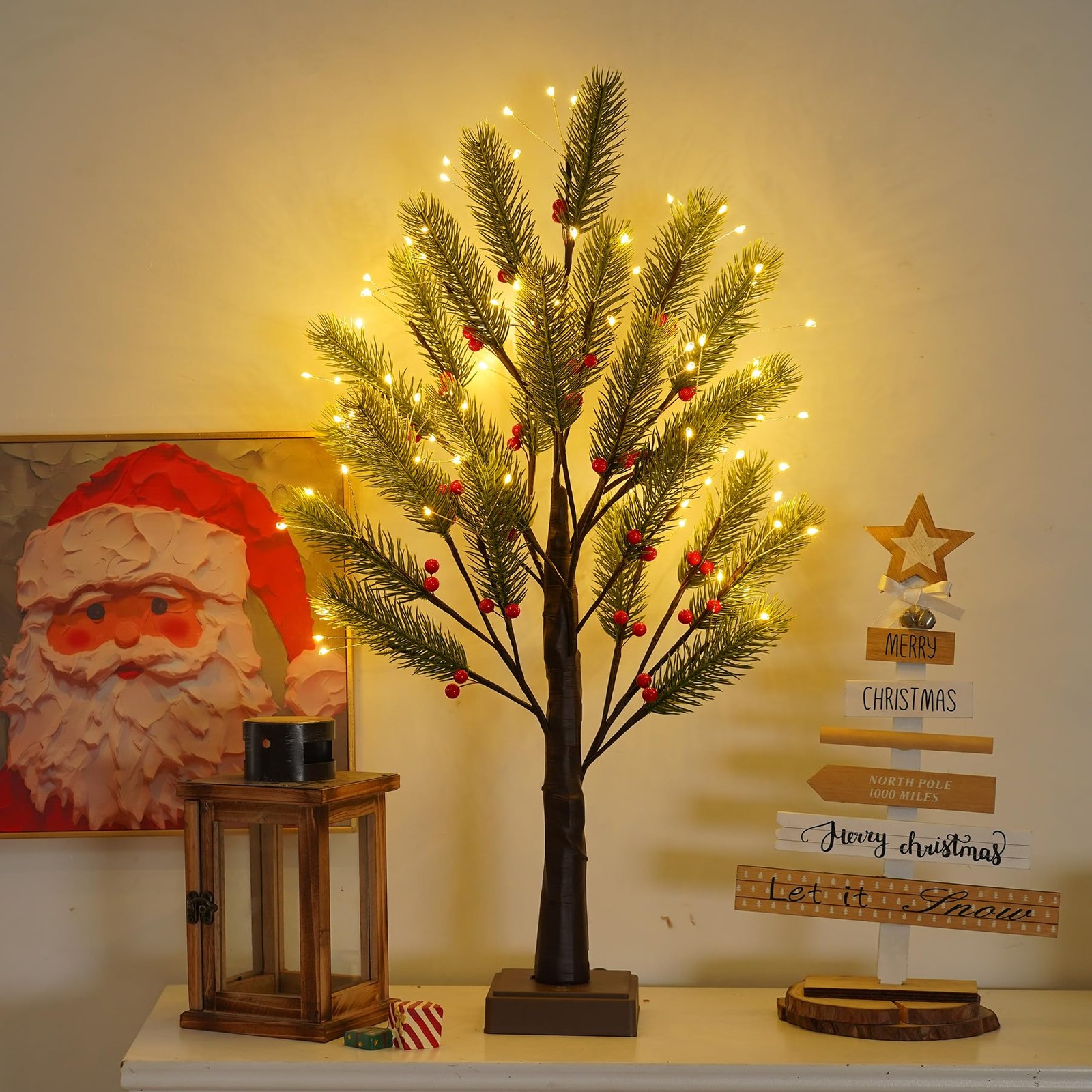 72 Artificial Lamp with Timer, DIY Christmas Tree Lights, USB/Battery Powered…