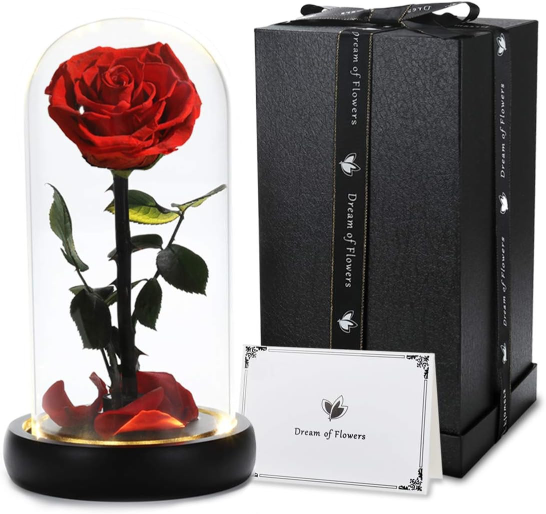 Christmas Rose Gifts for Women,Birthday Gifts,Brightly Coloured Real Eternal Ros