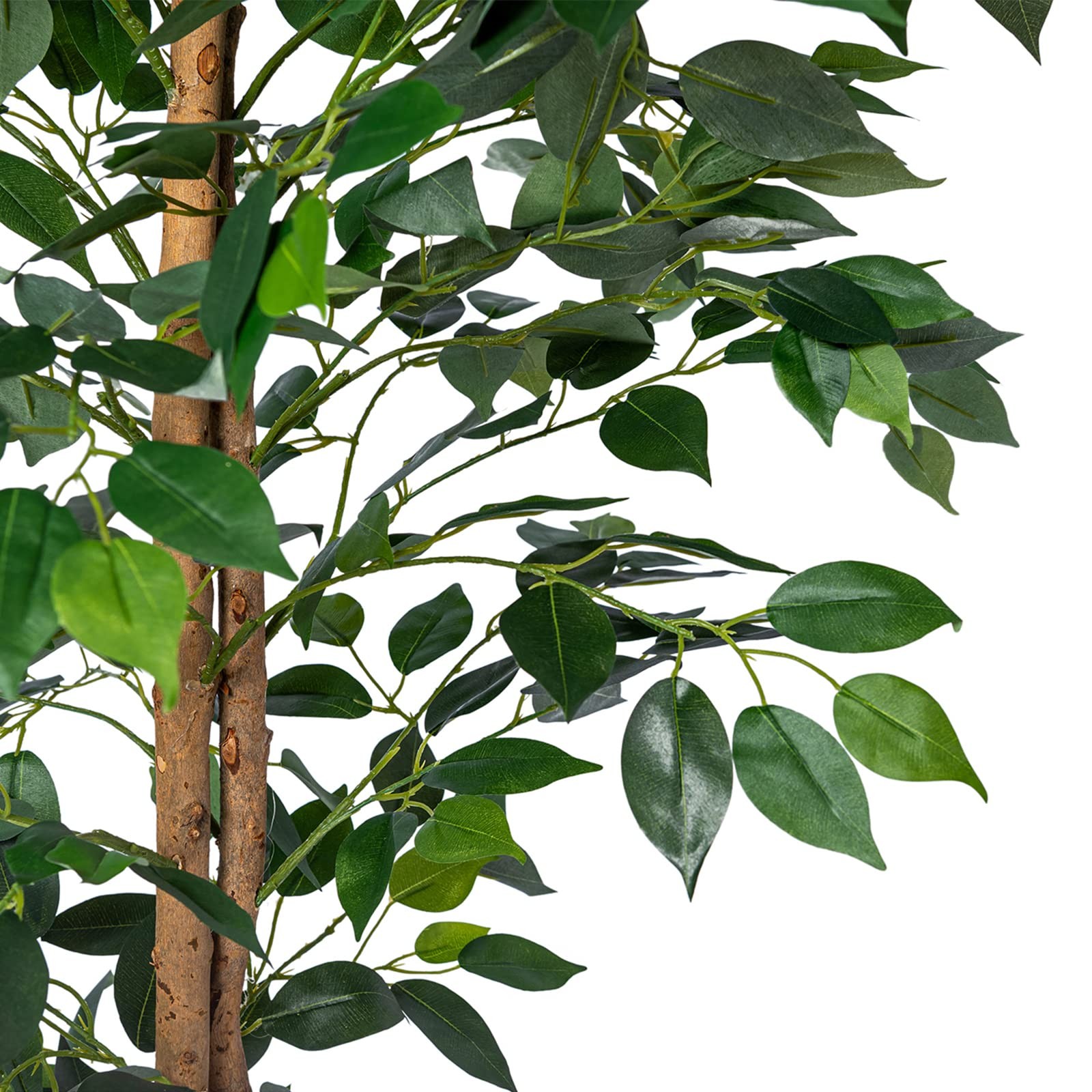 2Packs 4FT Artificial Ficus Trees with Realistic Leaves and Natural Trunk, Fa…