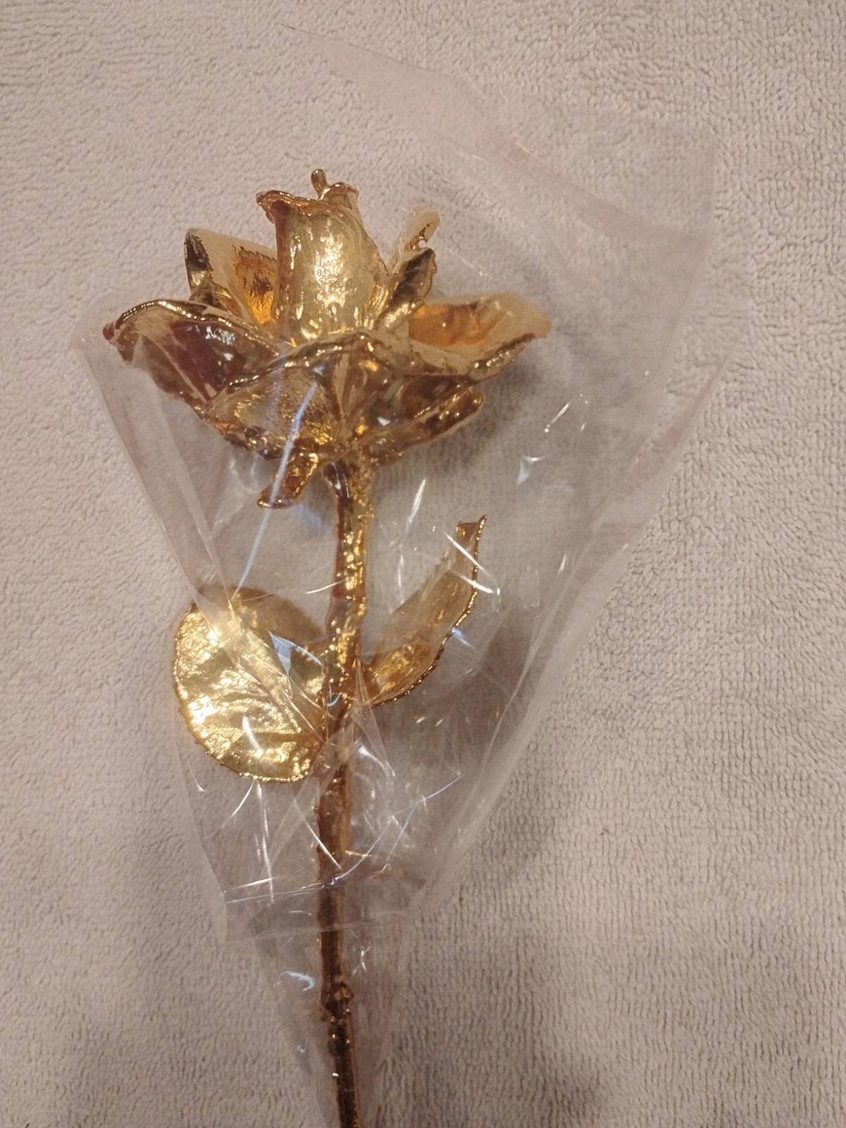 Real Rose Dipped In 24K Gold Red Gift Box