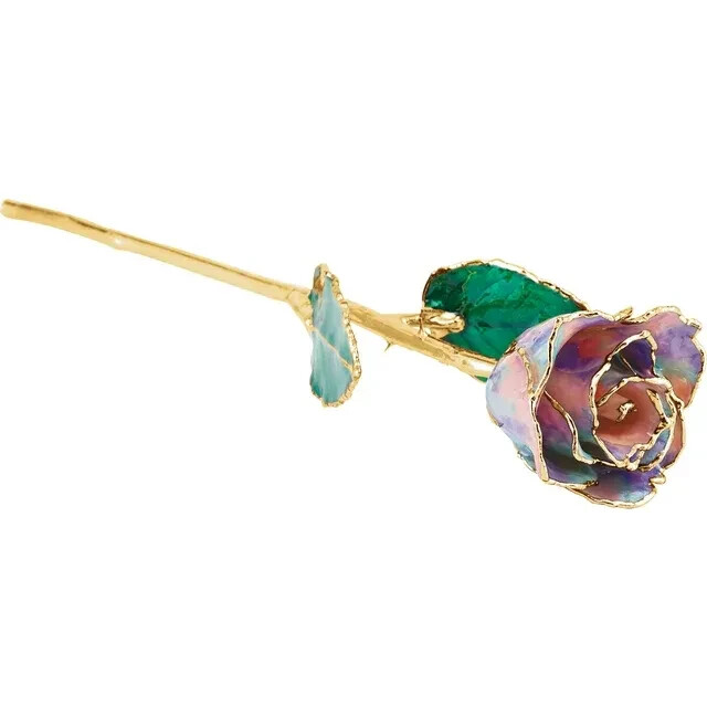 Genuine 24K Gold Purple Opal Colored Rose