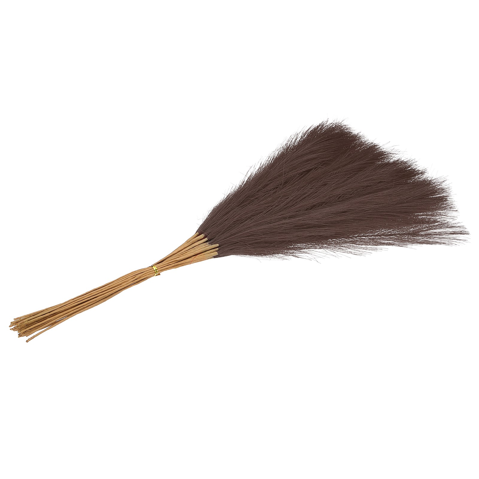 24in Pampas Grass Decor 30pcs Artificial Grass Bulk Fluffy Faux Dried Dark Brown