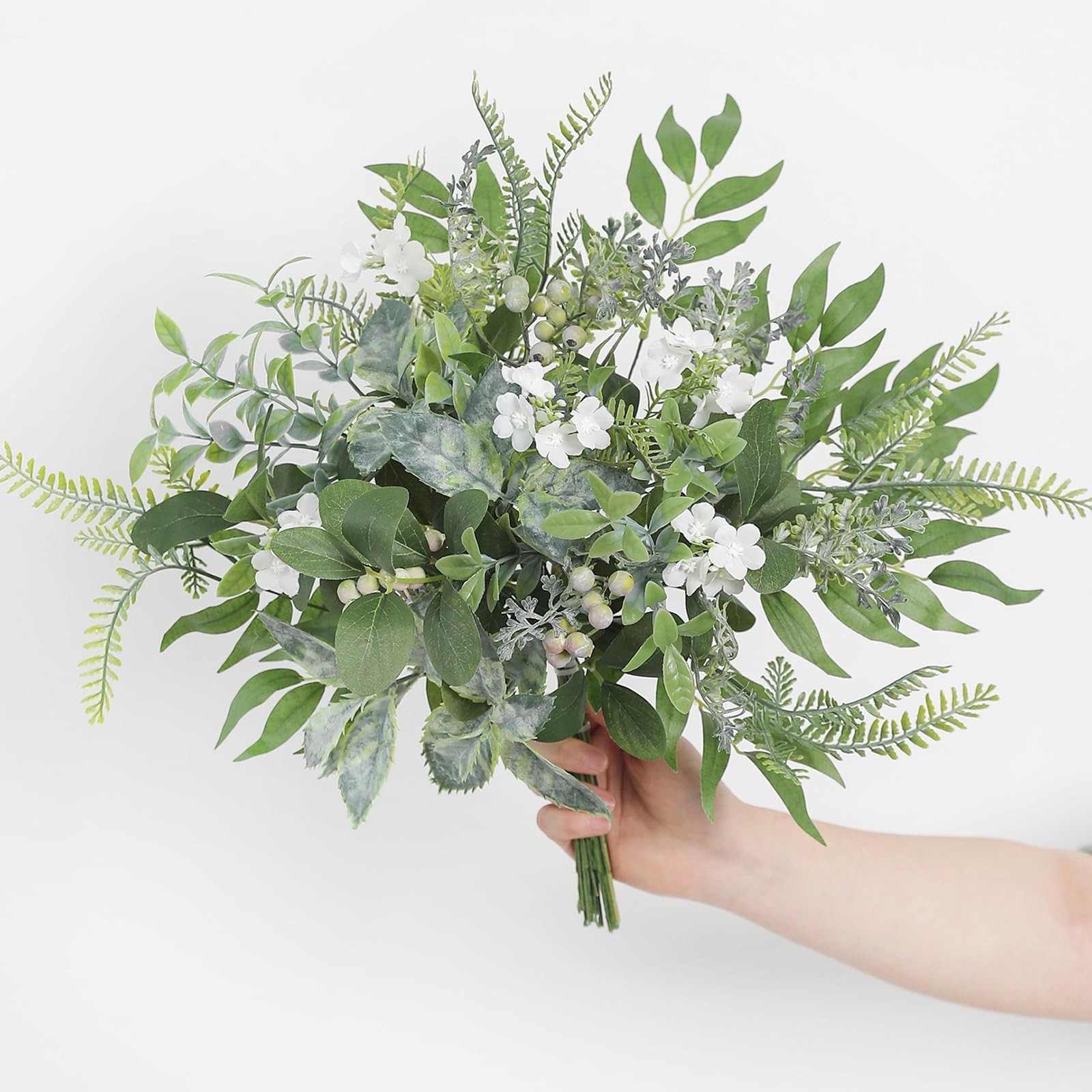 Artificial Greenery Stems Box Set,(Pack of 42pcs) with 8 Kinds of Faux Pink G…