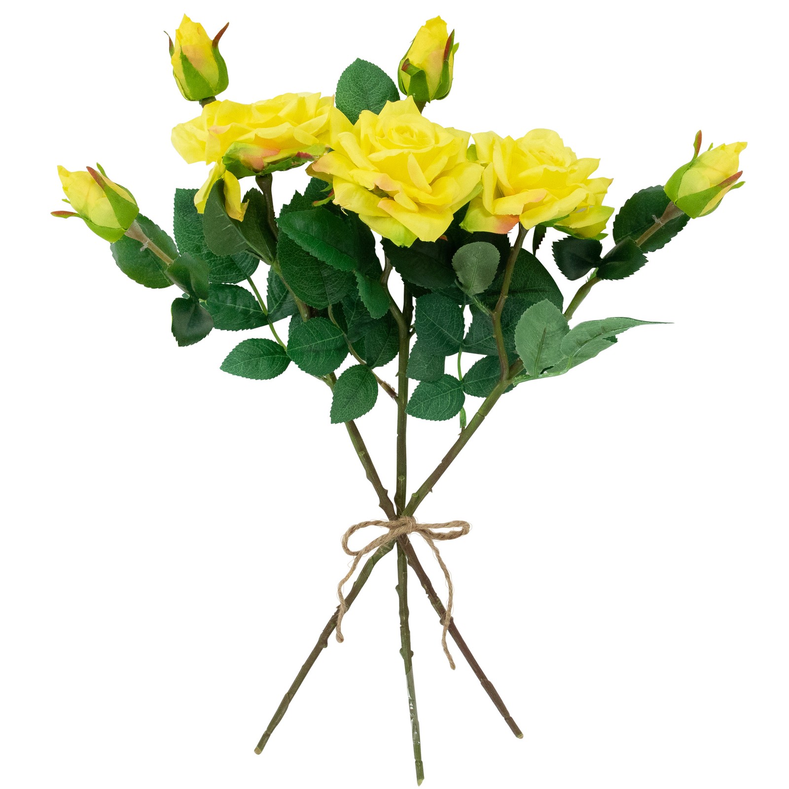 Northlight Real Touch™ Yellow Artificial Rose Stems, Set of 6 – 19″