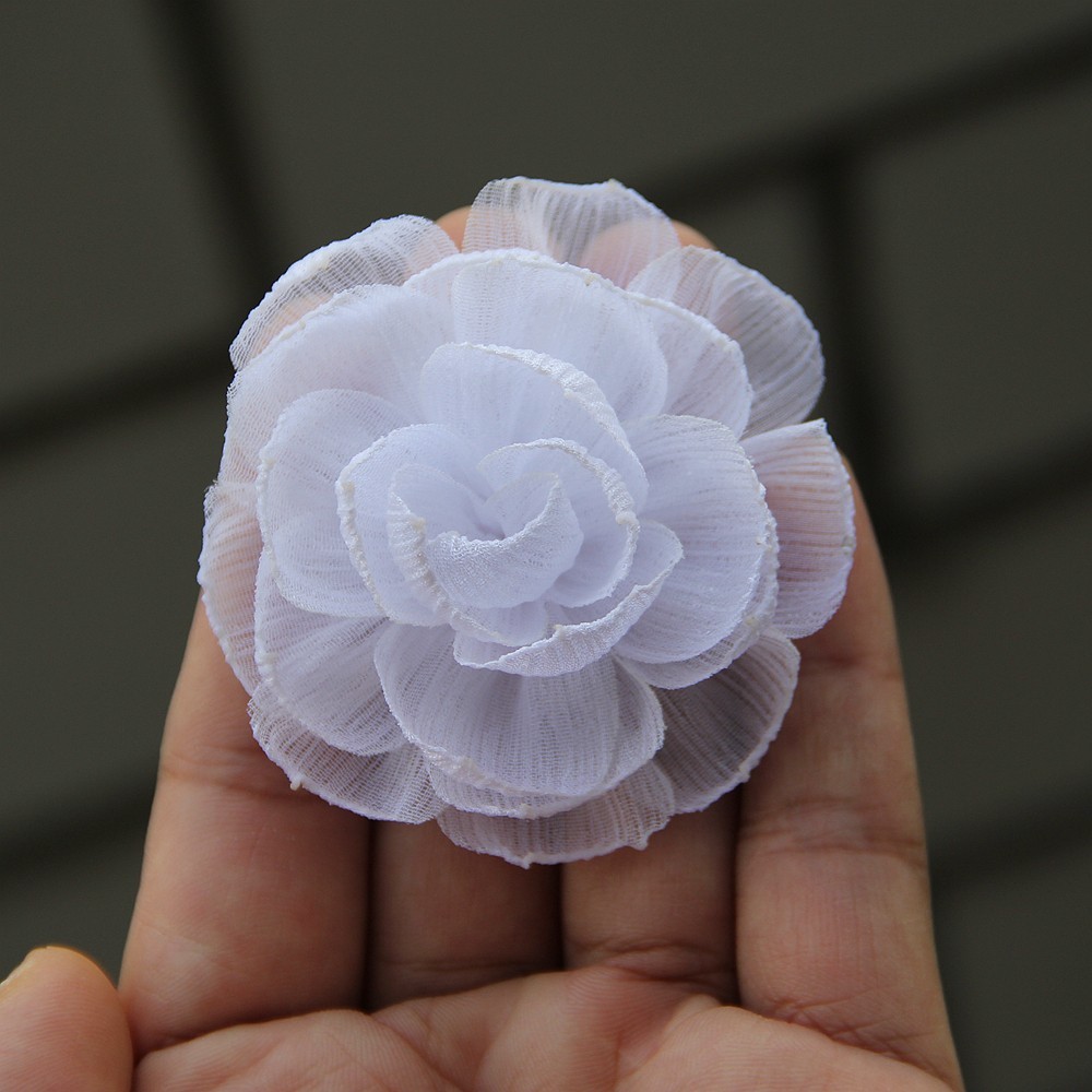 6cm Rose Camellia Chiffon Fabric Flower For Wedding Invitation Artificial Flower