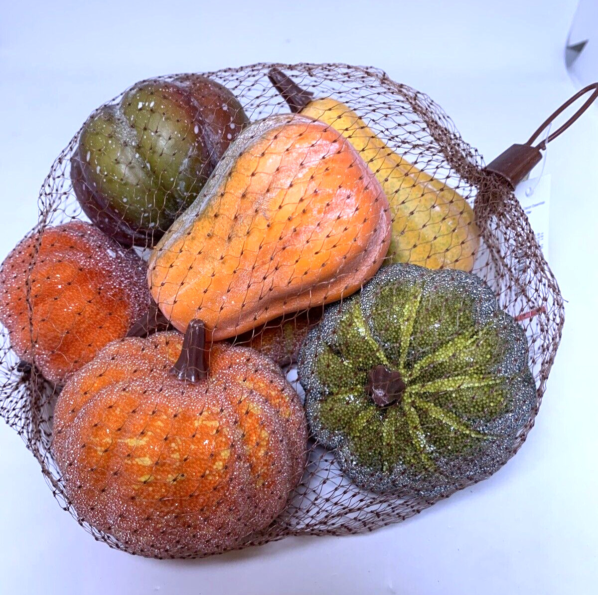 Faux Sugared Fruit Pumpkins Gourds Fall Decor Sonoma Small 3″ sizes