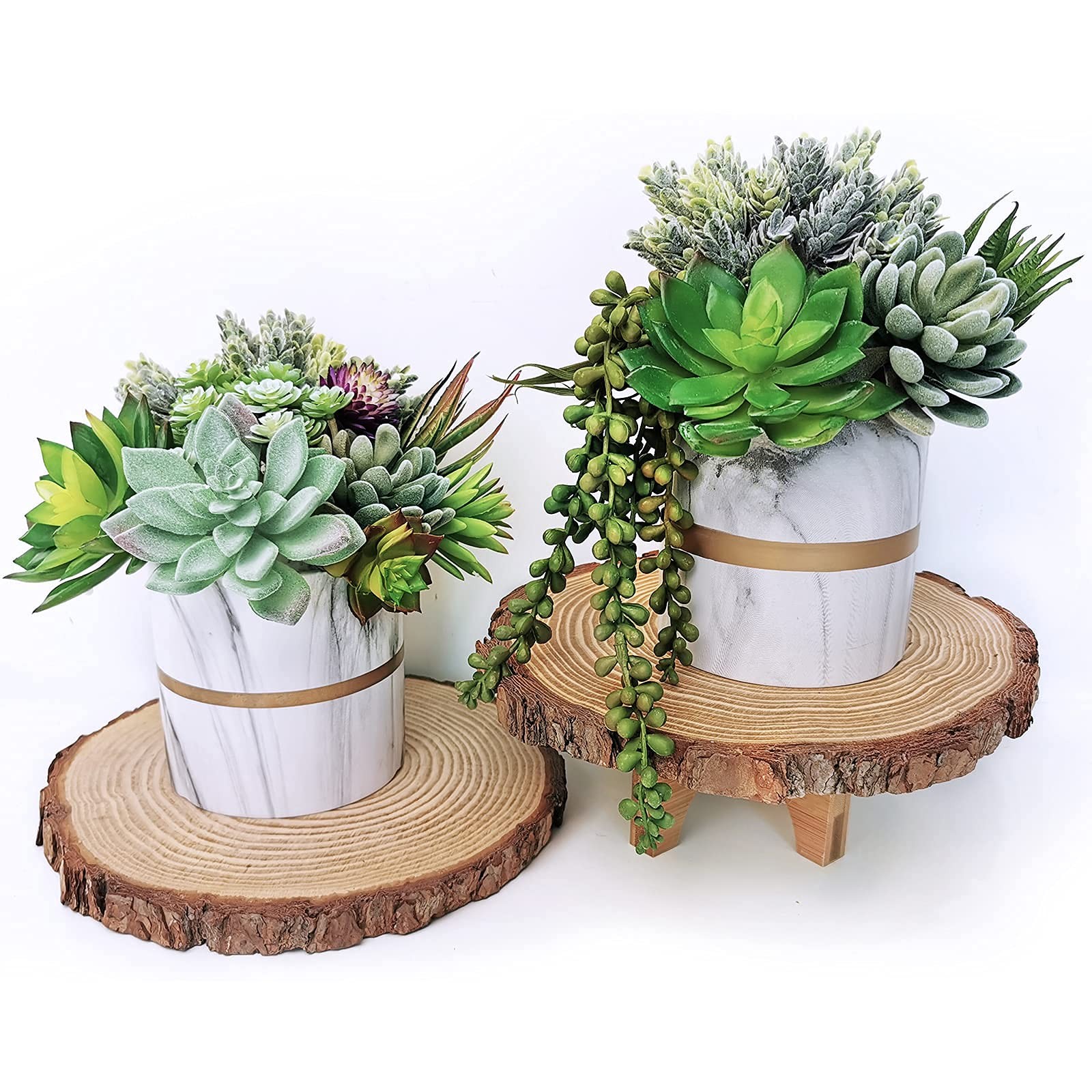 Winlyn 6 Pcs Unpotted Fake Succulents Assorted Faux Succulent in Different Gr…