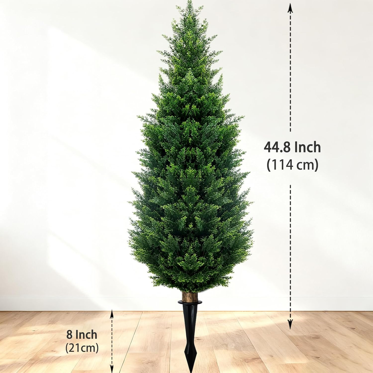 4Ft Artificial Cedar Topiary Trees (2-Pack) – UV Resistant Fake Shrubs with Grou