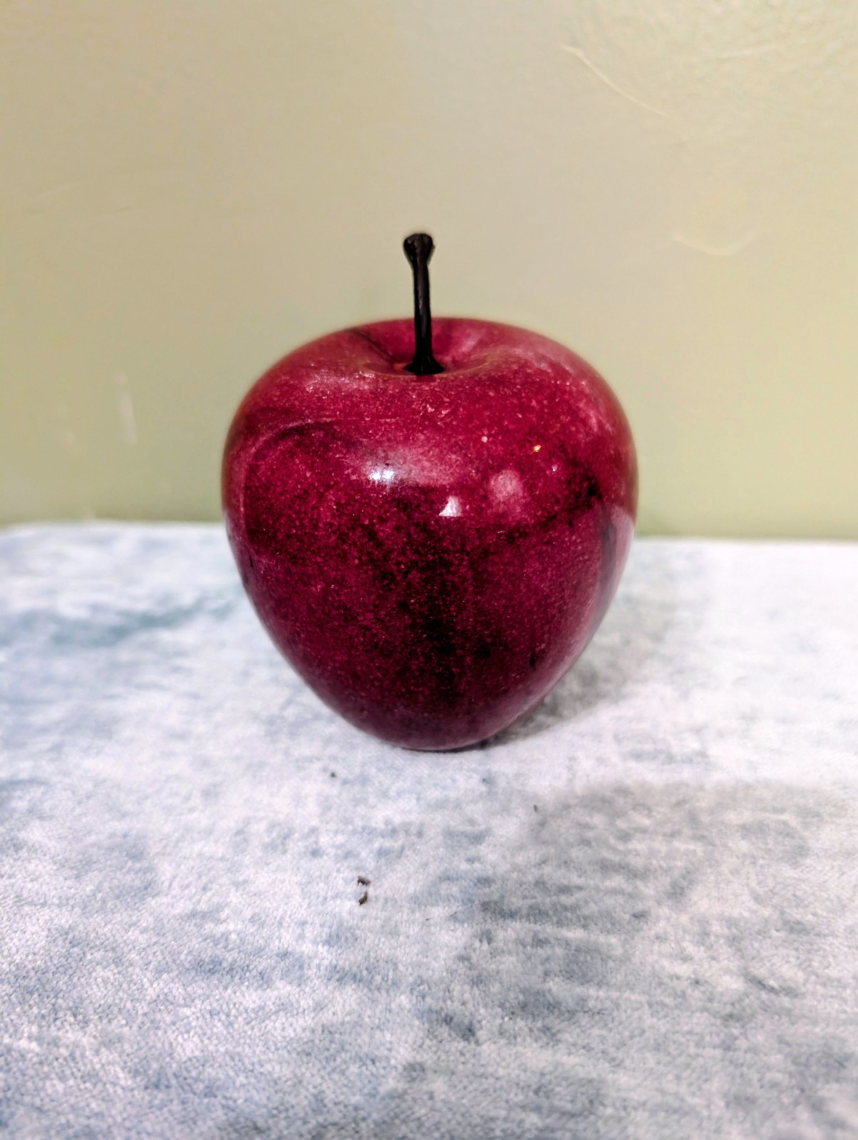 Polished Red Marble Apple Paperweight Stone Desk Decor Teacher Gift Home Accent