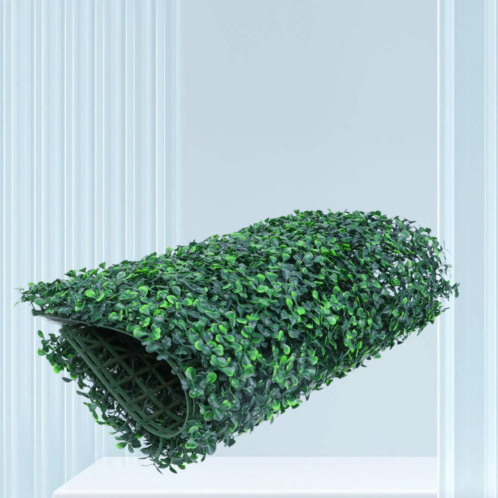 1.5 In. 12 Piece 20 In. X 20 In. Plastic Artificial Boxwood Hedges Grass Wall Pa