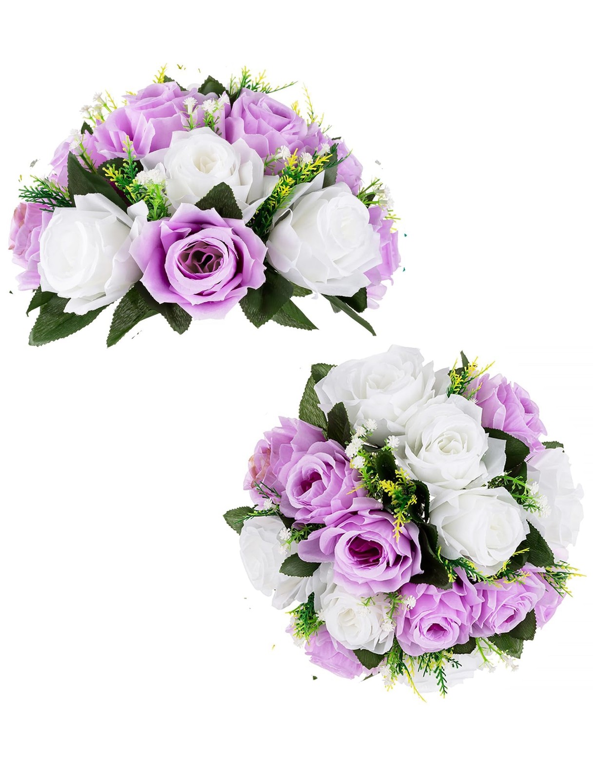 Lilac Purple Flowers Artificial: 2 Pcs Fake Roses Flower Balls Centerpiece fo…