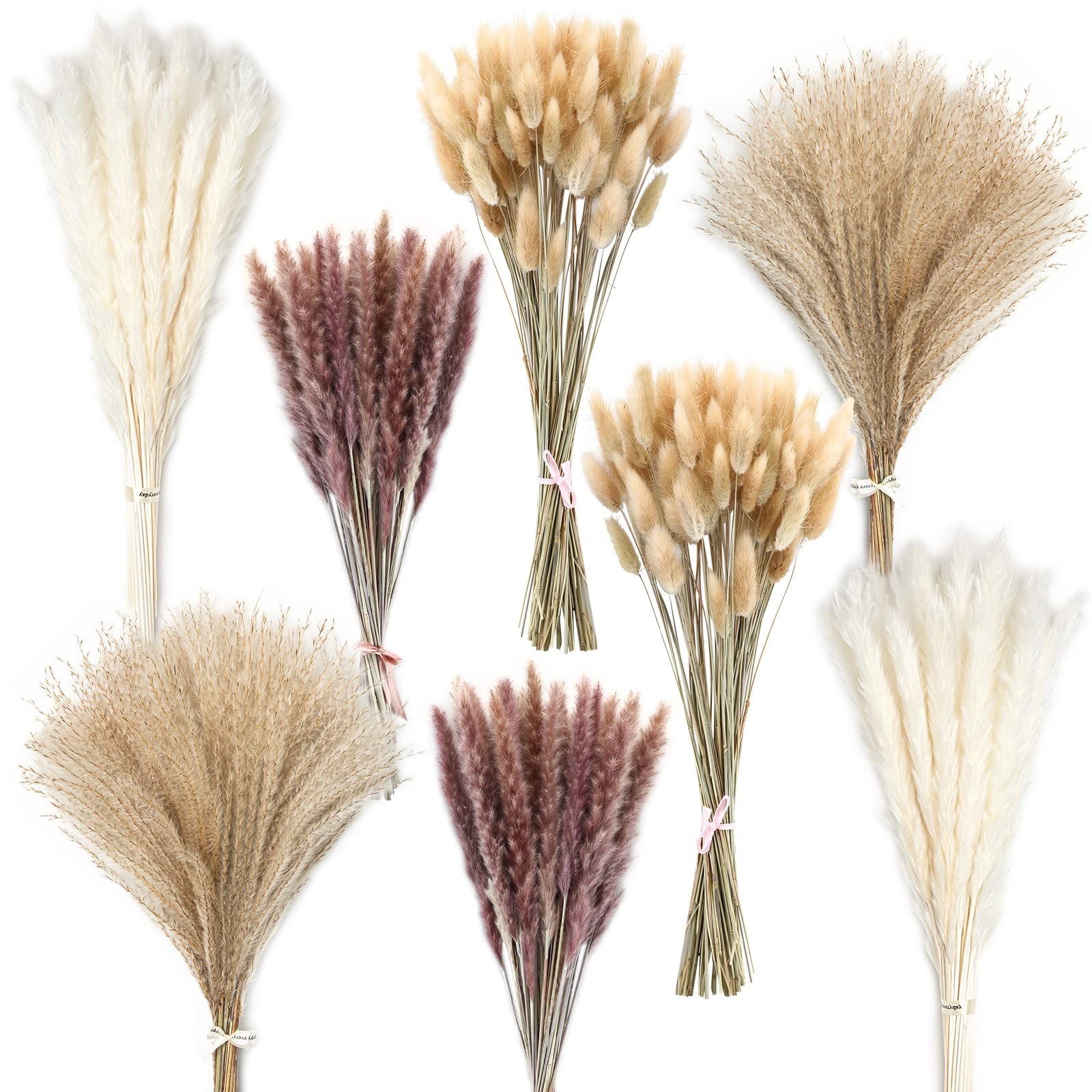 190 Pieces Dried Pampas Grass Decor, Reed Grass Bouquet for Wedding Boho Flow…