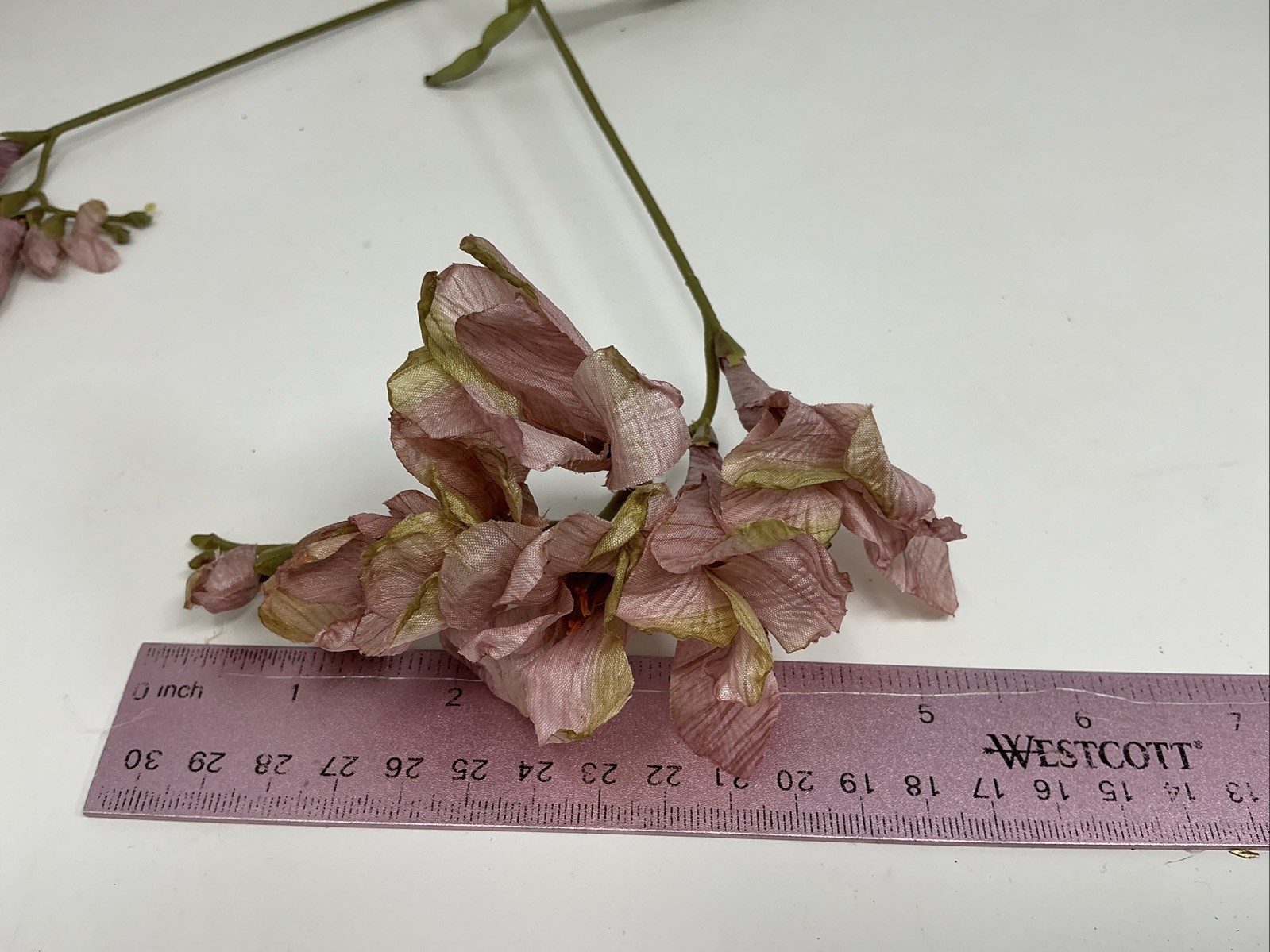 Freesia Spray Floral Pick 30” Long Pink w Green Tips 3 Picks Vase Filler NOS