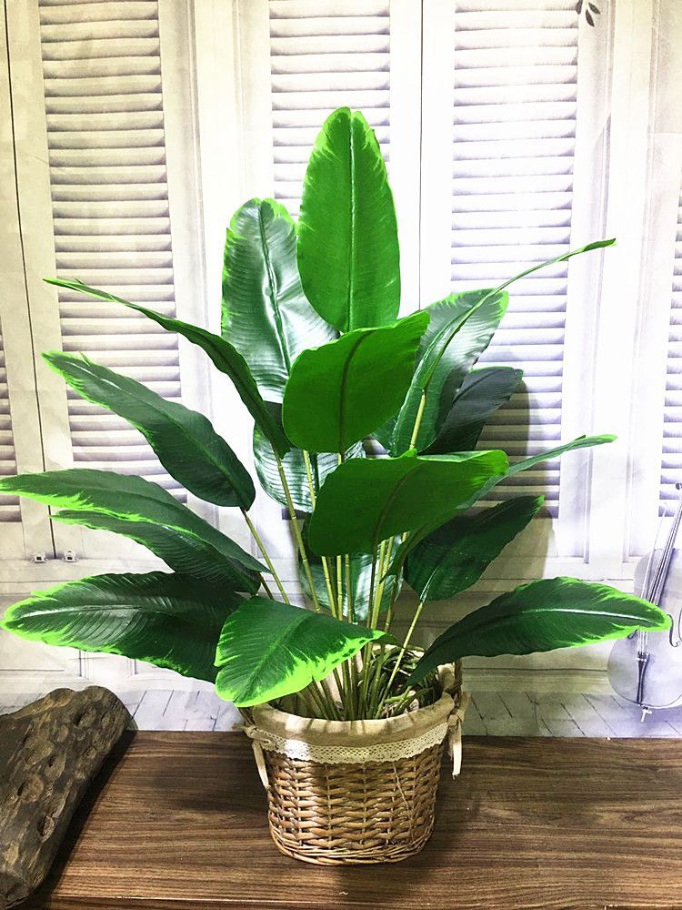 70-85cm Artificial Banana Tree Leaf Plastic Palm Leaves Garden Hotel Home Decor