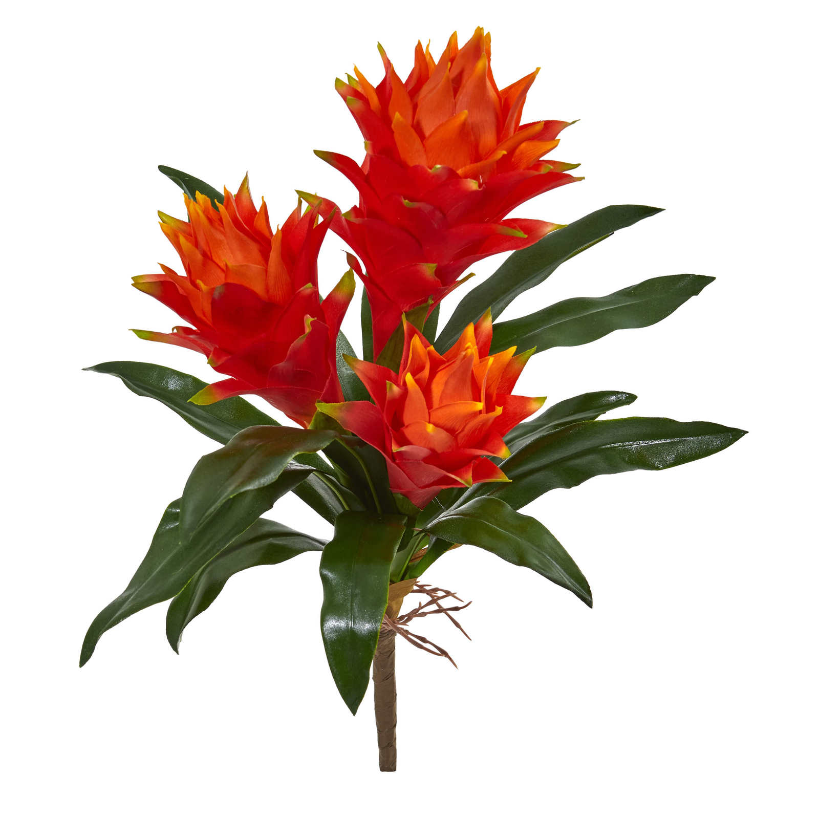Nearly Natural 16” Double Bromeliad Artificial Flower Realistic Decor Set Of 6